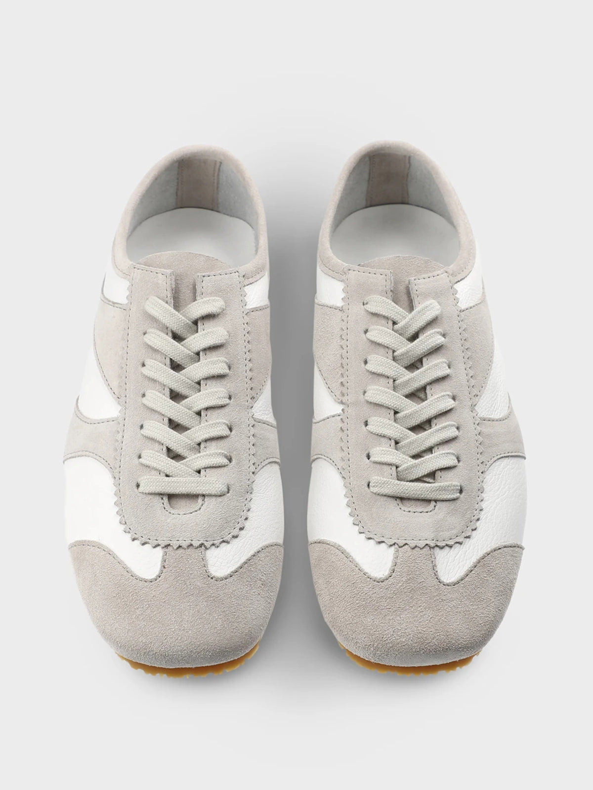 Square-Toe Classic Lace-Up Chic Flats Sneakers - Gray