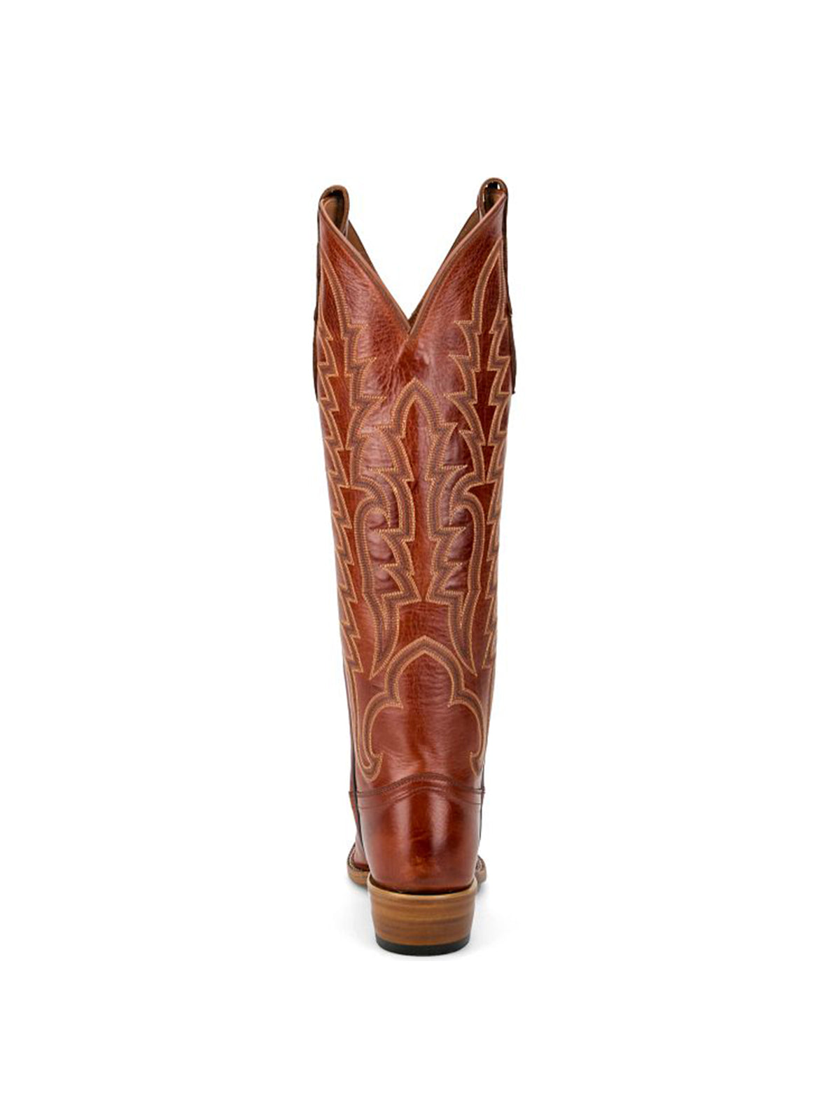 Brown Snip-Toe Single Row Stitch Knee High Cowgirl Boots