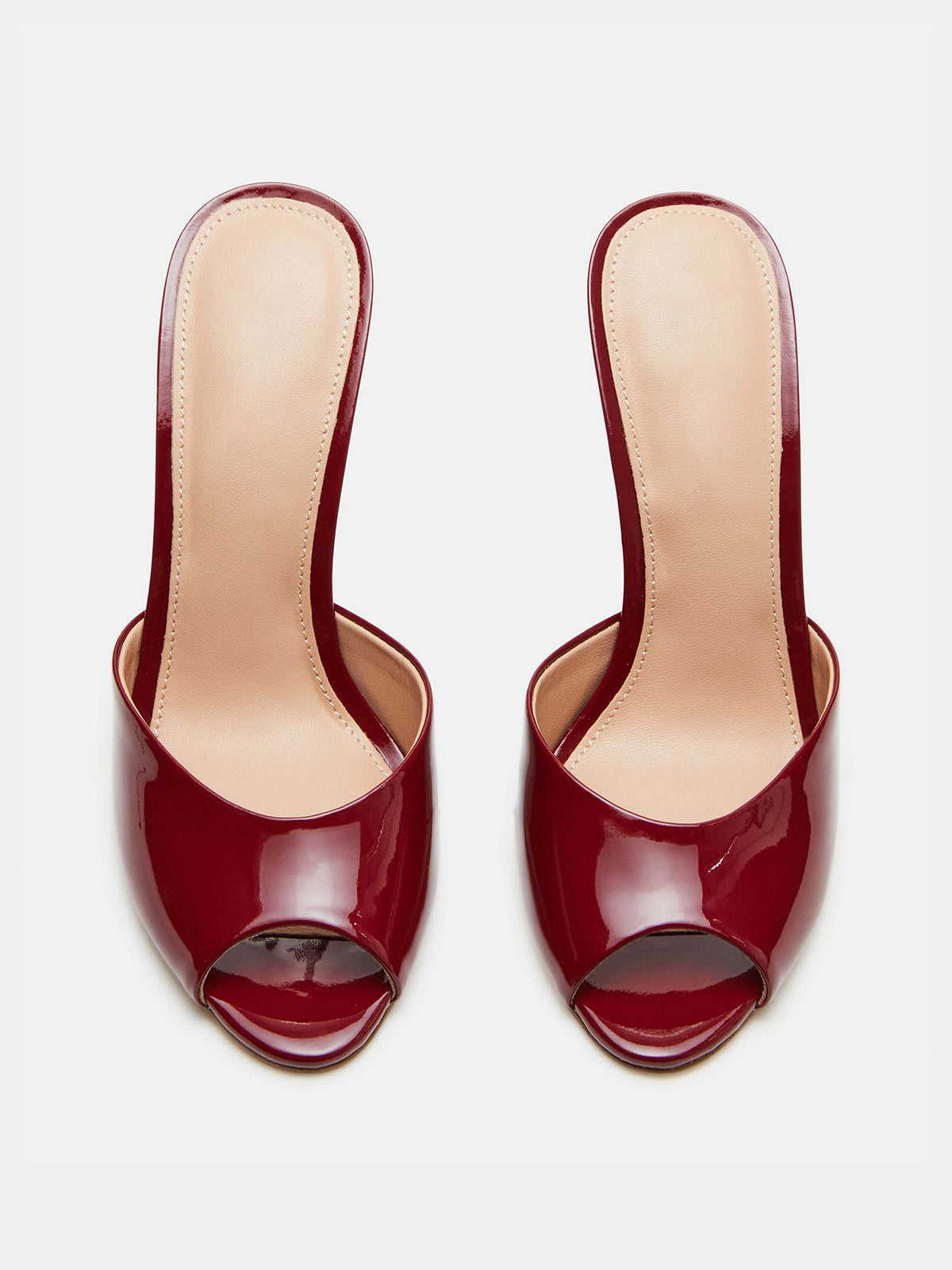 Round-Toe Slip-On High Stiletto Heels Pumps - Patent Red