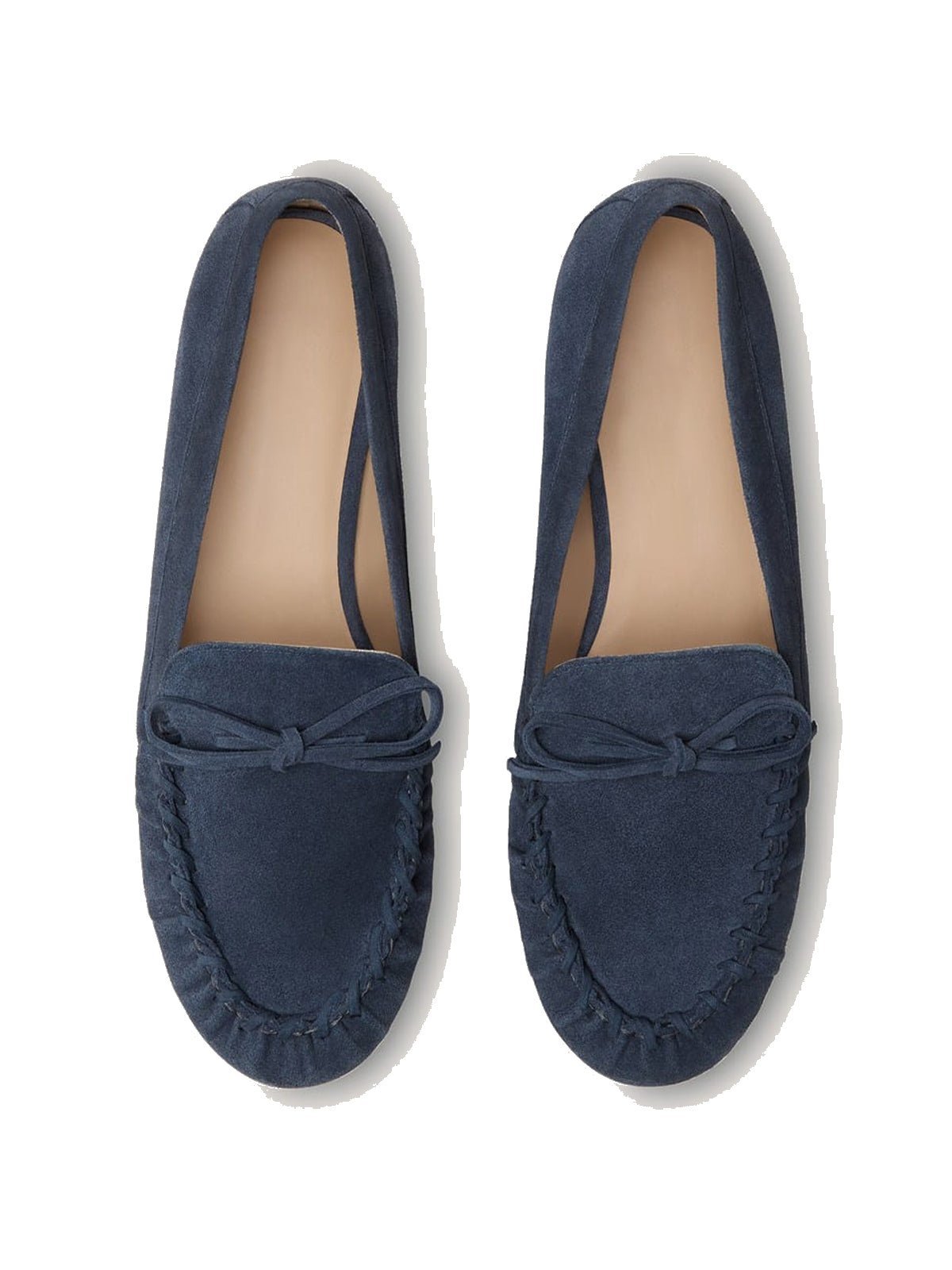 Purple Faux Suede Round-Toe Front Bow Slip-On Chic Flats