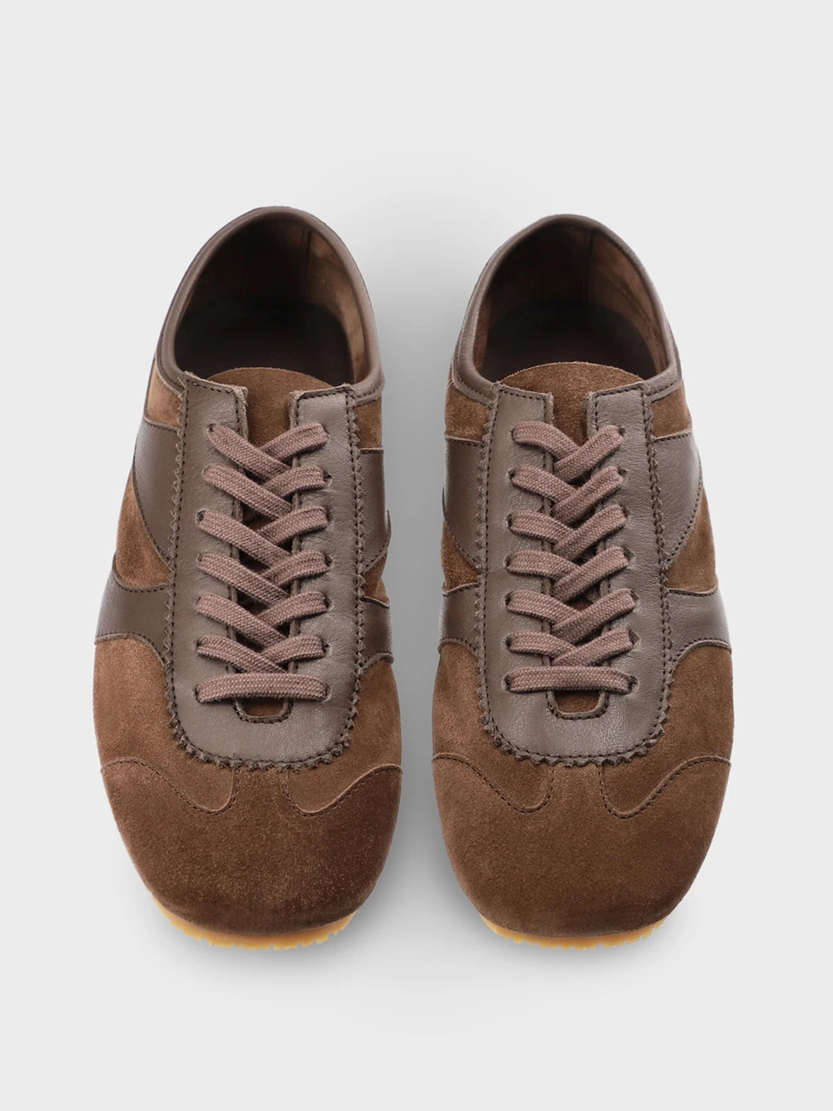 Square-Toe Classic Lace-Up Chic Flats Sneakers - Coffee