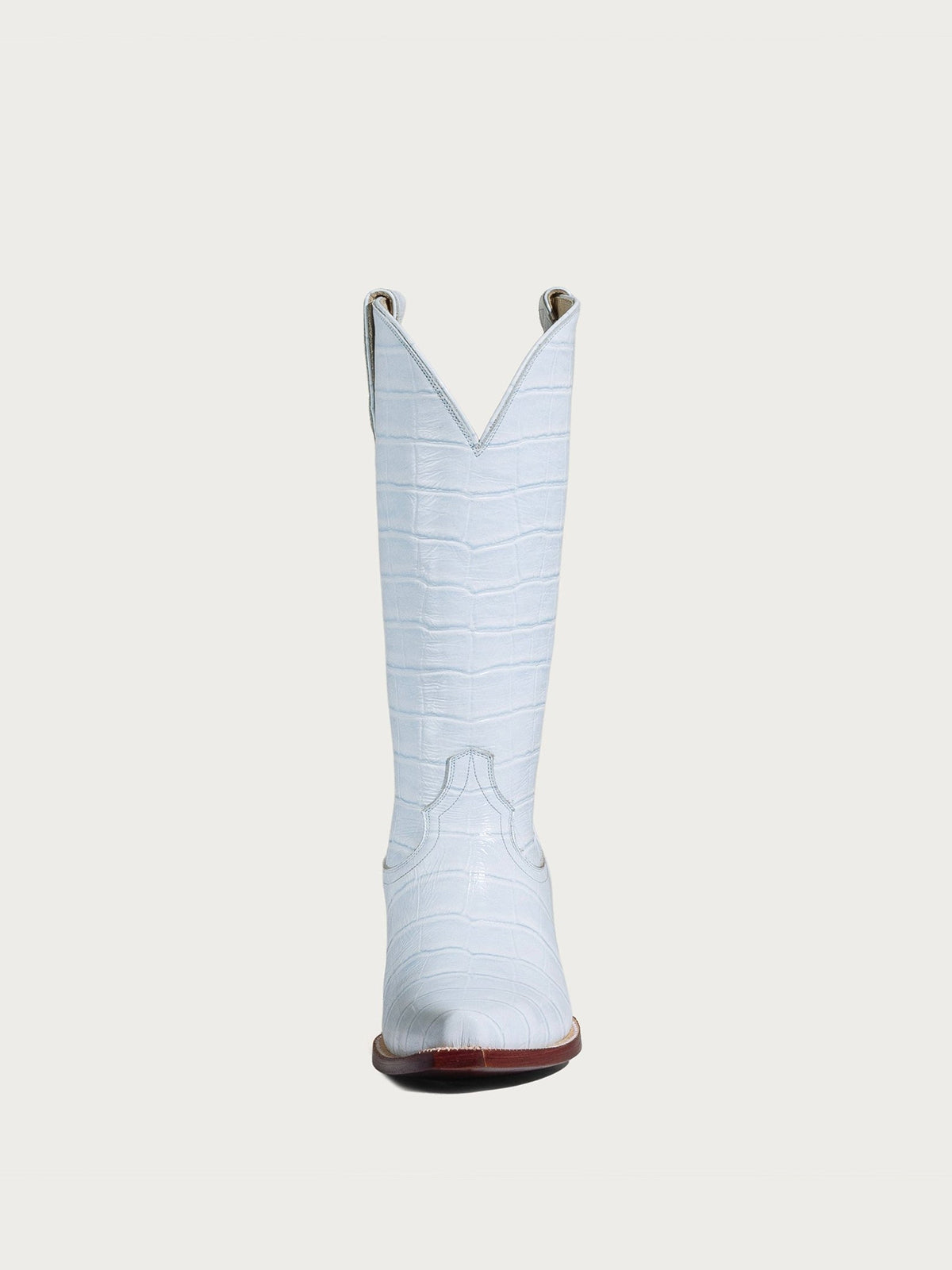 Blue Crocodile Pattern Snip-Toe Chic Mid Calf Simple Cowgirl Boots