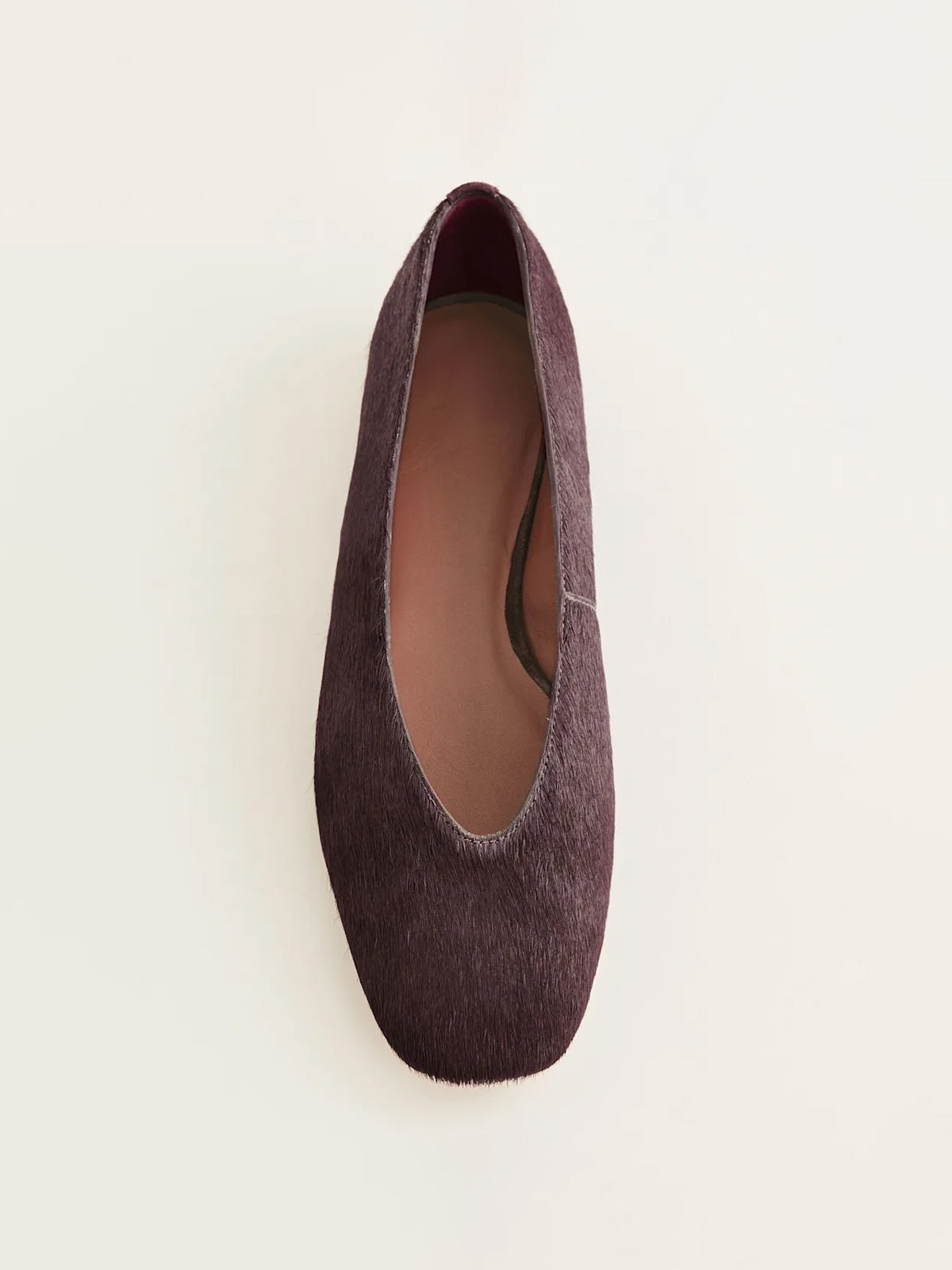 Sleek Square-Toe Classic Slip-On Ballet Flats – Ruby Red Pony Hair