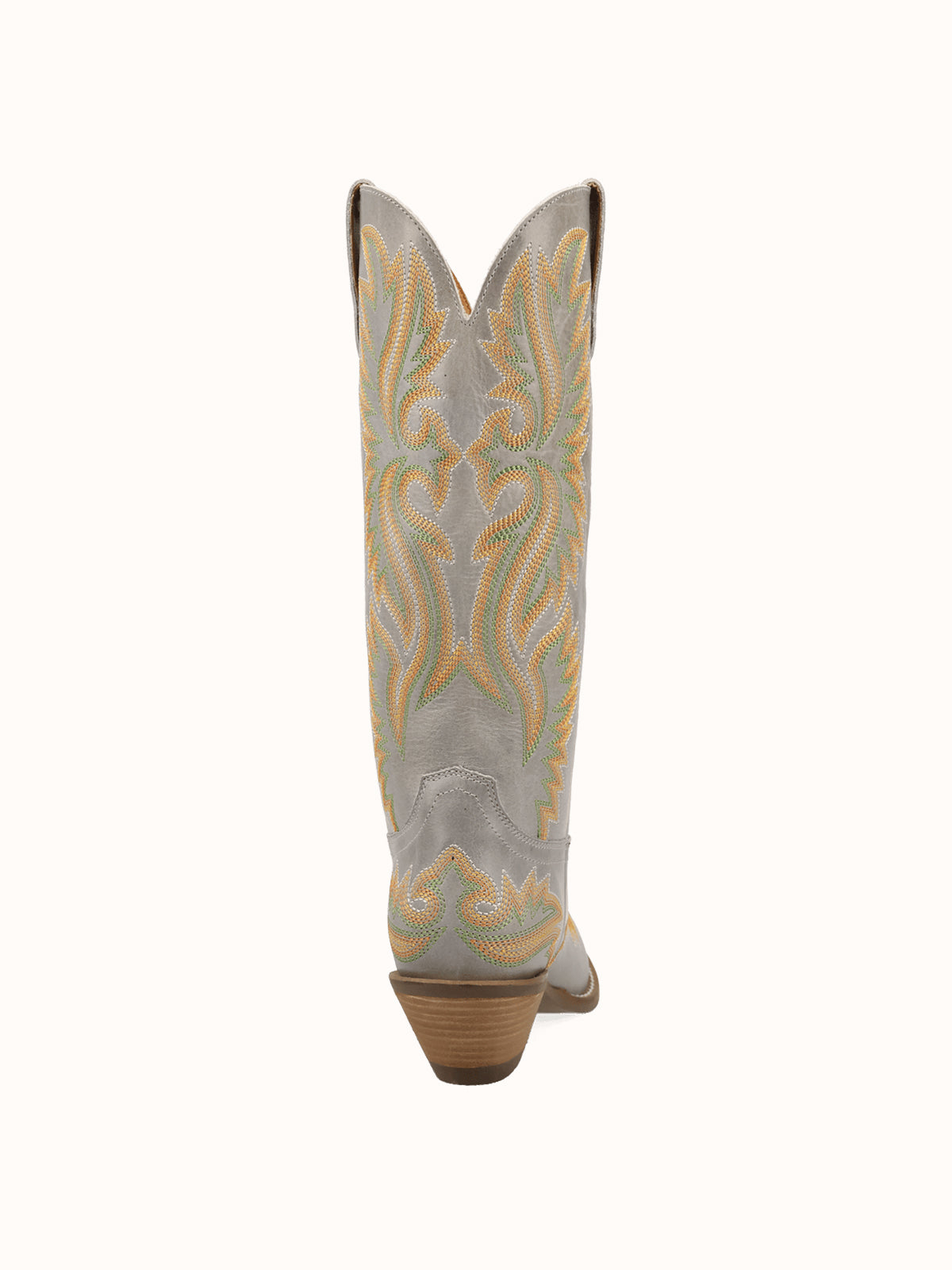 Bone Snip-Toe Chic Flame Embroidery Sleek Mid Calf Cowgirl Boots