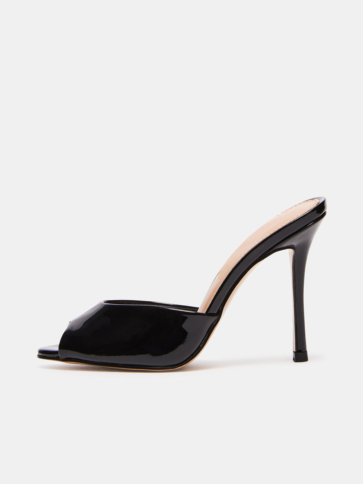 Round-Toe Slip-On High Stiletto Heels Pumps - Patent Black