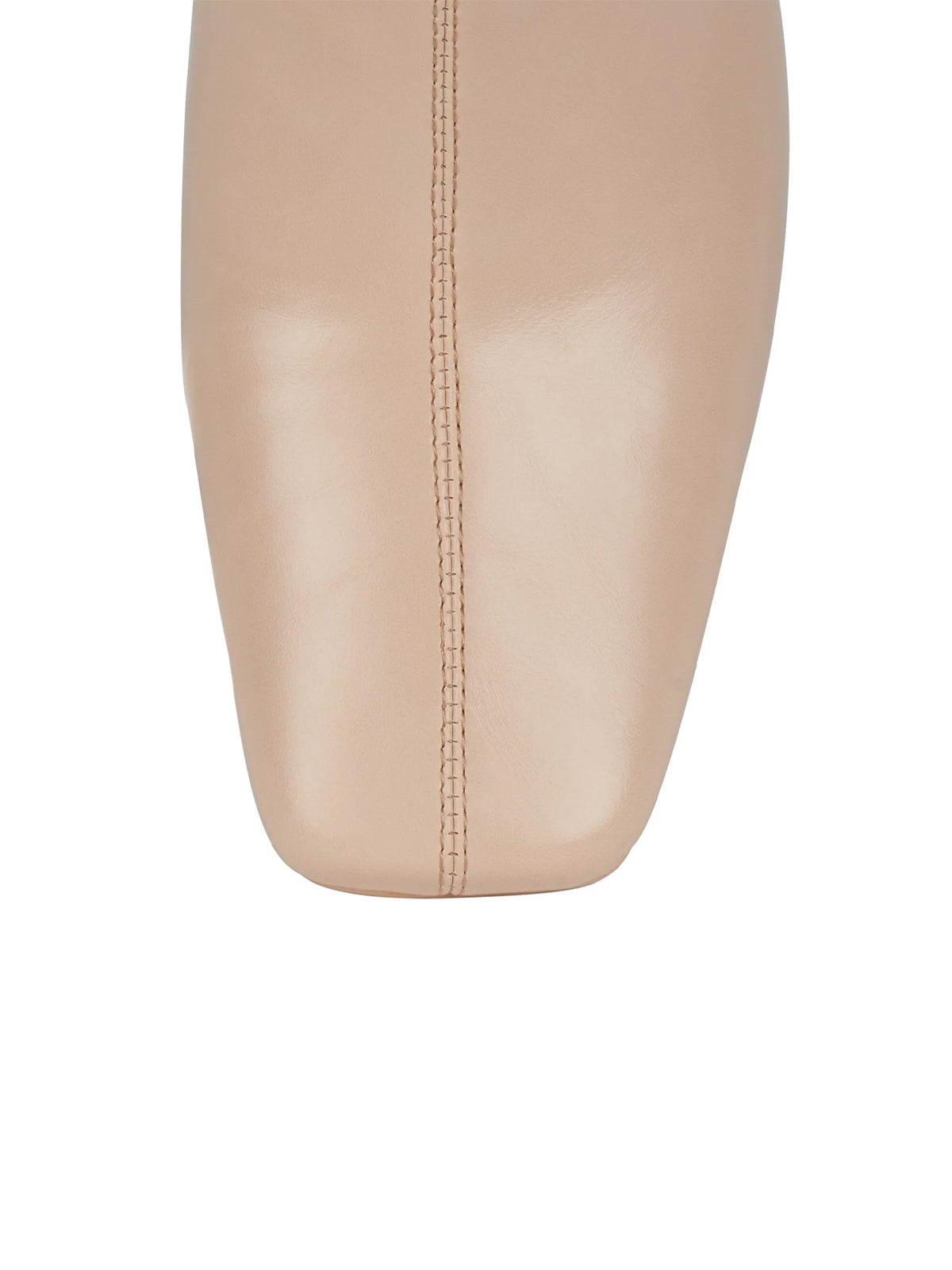 Beige Square-Toe Wide Calf Simple Knee High Stiletto Boots