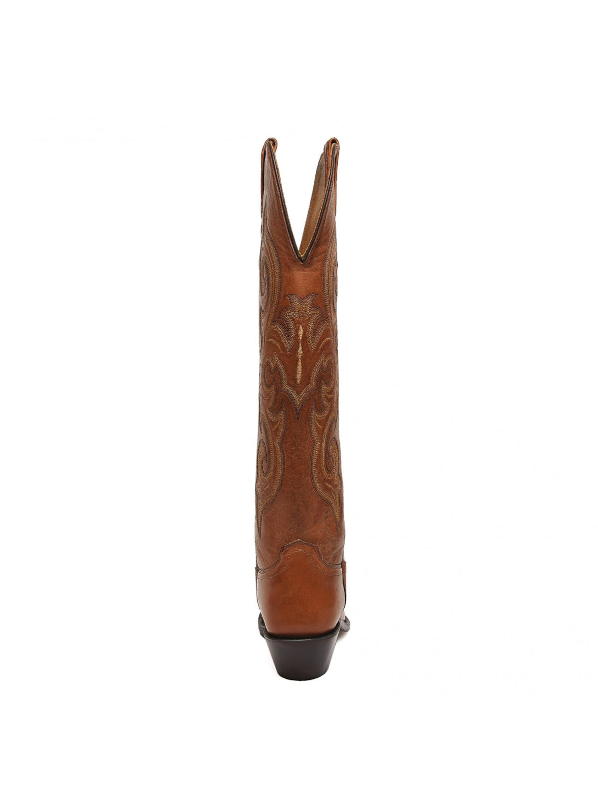 Brown Western Embroidery Tall Snip-Toe Knee High Cowgirl Boots