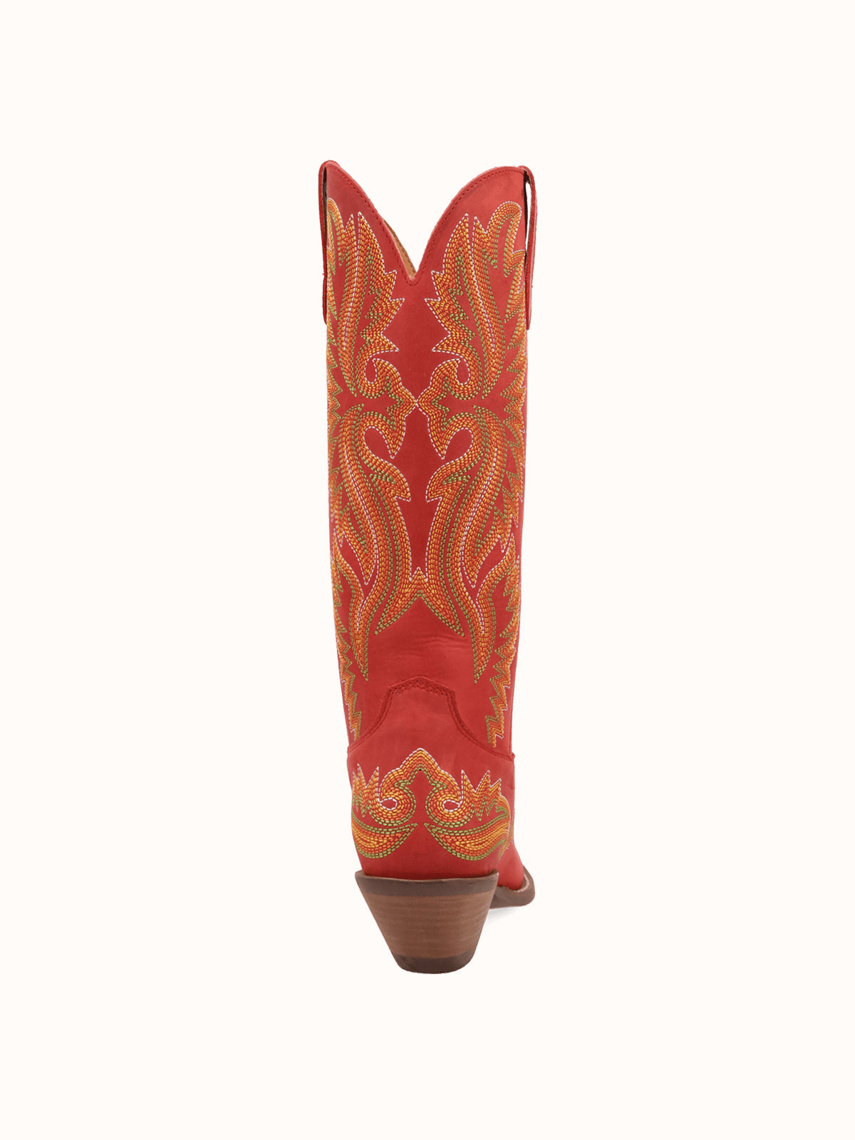 Red Snip-Toe Chic Flame Embroidery Sleek Mid Calf Cowgirl Boots