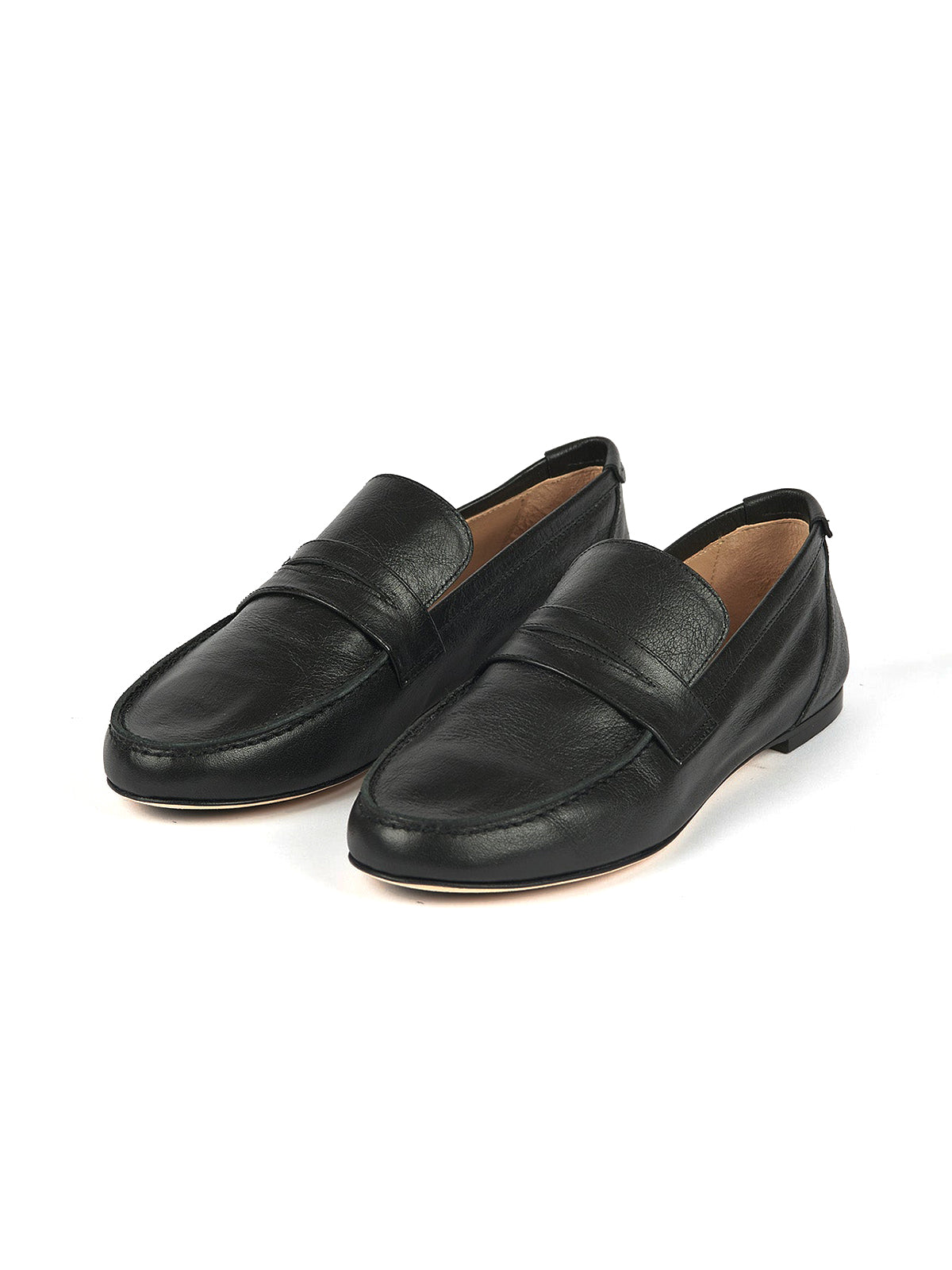 Round-Toe Slip-On Chic Loafers Flats - Black