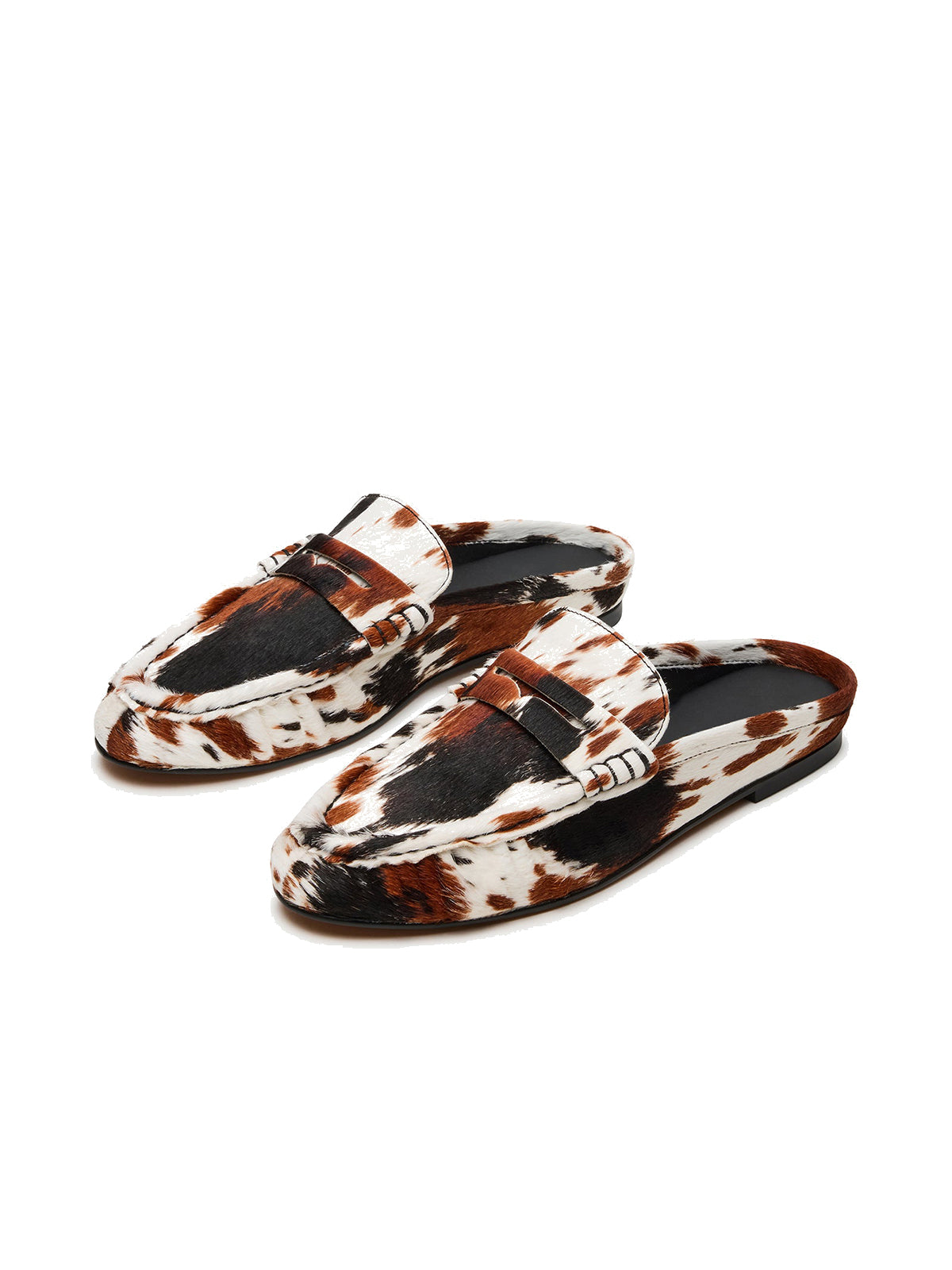 Cow Print Round-Toe Stylish Slip-On Flats