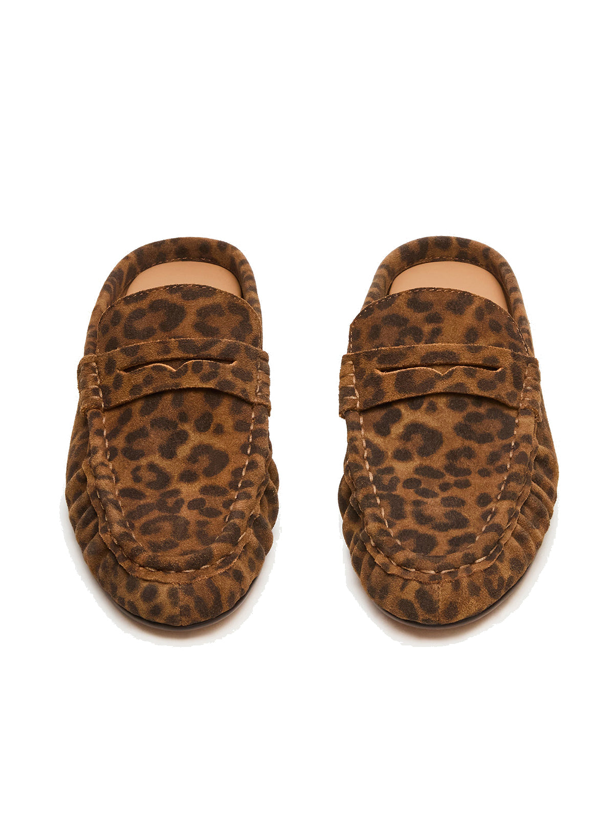 Leopard Faux Suede Round-Toe Stylish Slip-On Flats