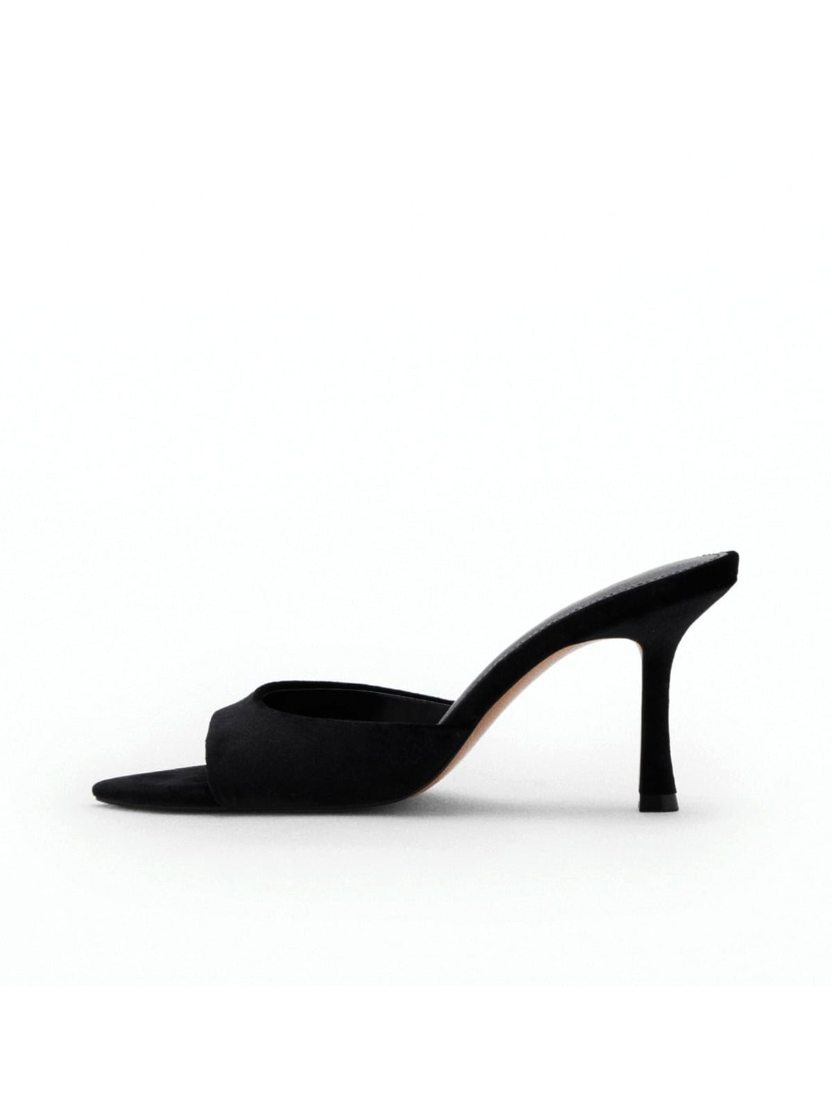 Black Velvet Pointed-Toe Simple High Heels Sandals