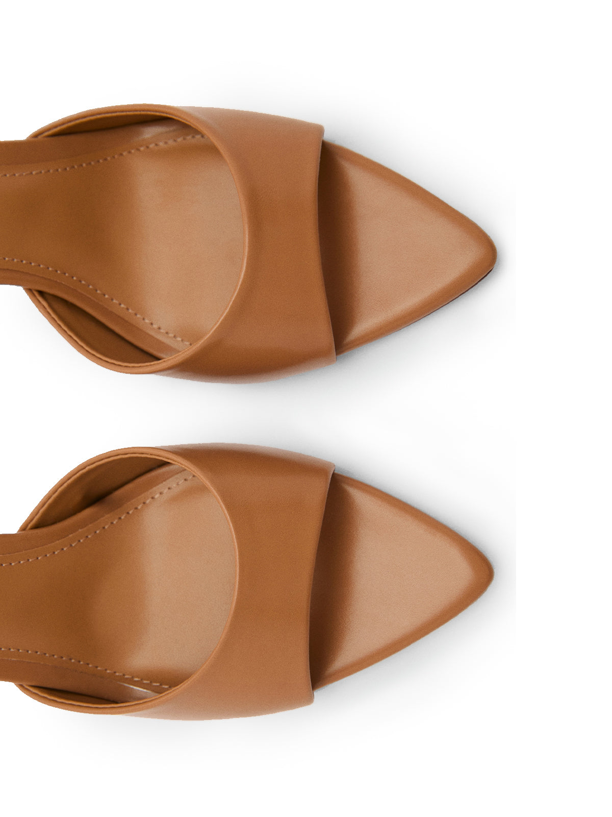 Tan Pointed-Toe Simple High Heels Sandals