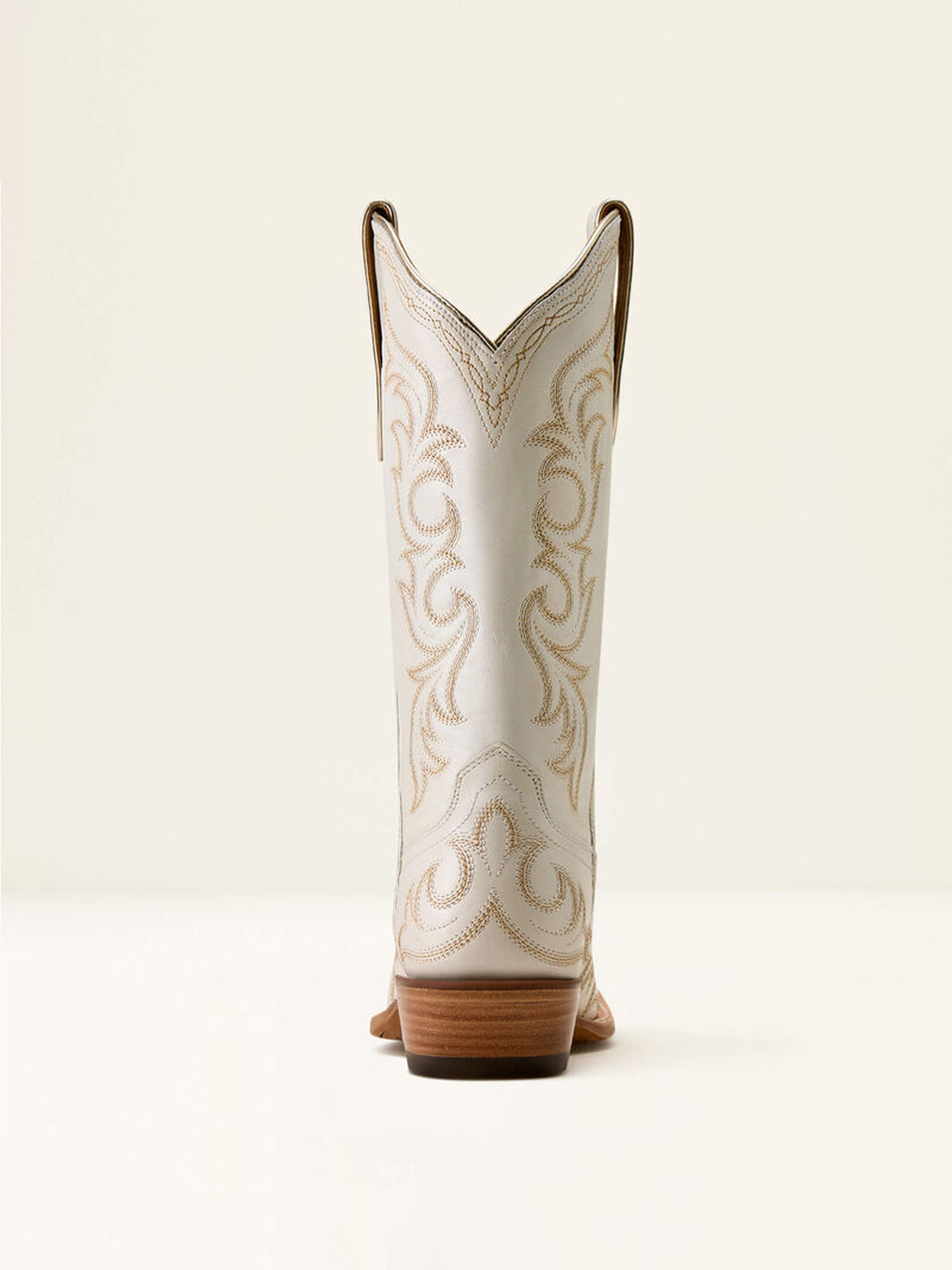 Ivory Embroidery Snip-Toe Mid Calf Western Boots For Women