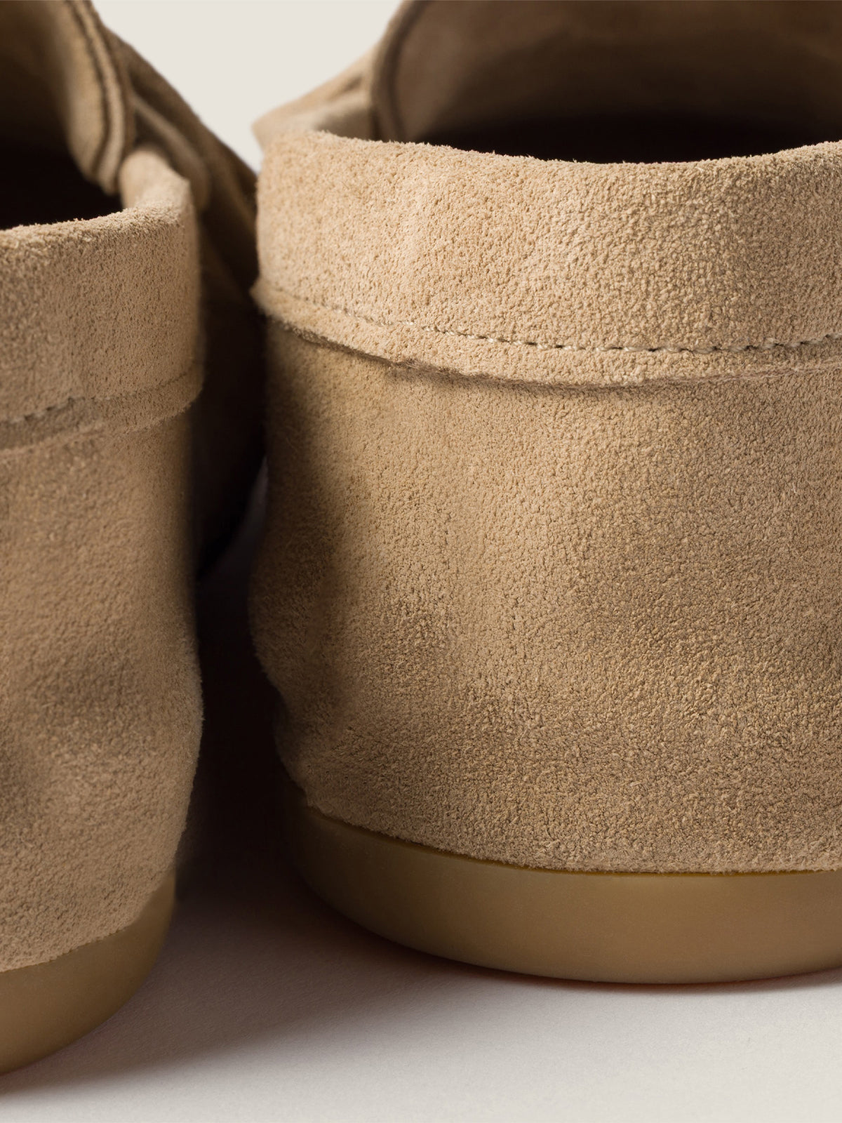 Tan Faux Suede Round-Toe Front Bow Loafers Flats