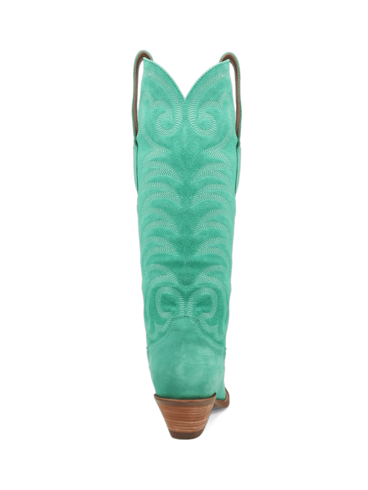 Snip-Toe Faux Suede Classic Embroidery Wide Mid Calf Cowgirl Boots - Green