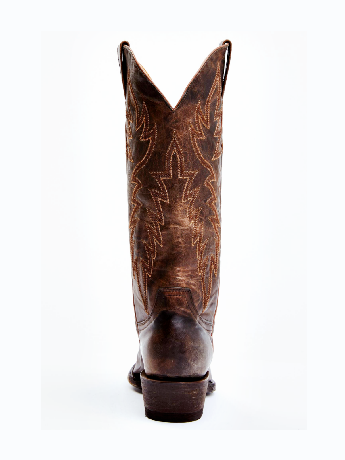 Classic Embroidery Snip-Toe Wide Mid Calf Tall Cowgirl Boots - Chocolate