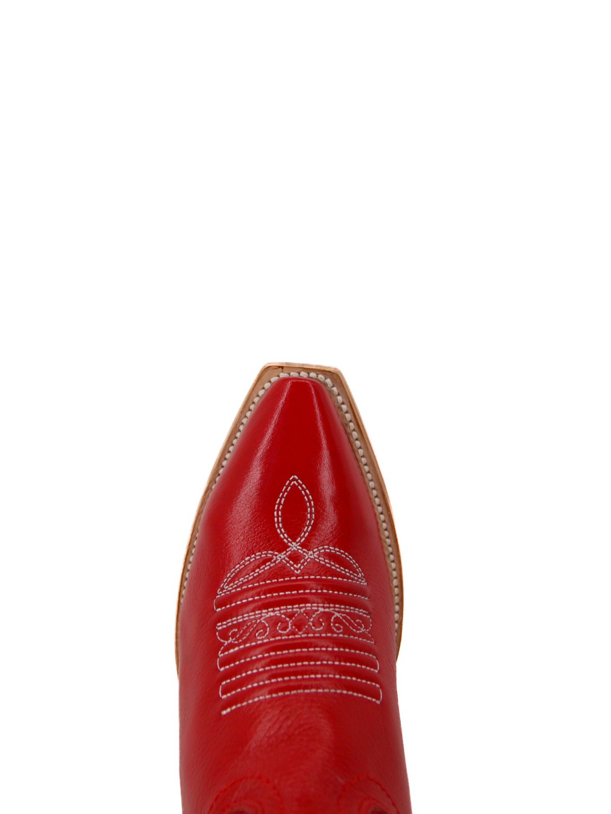 Red Snip-Toe Half-Zip Western Embroidery Knee High Cowgirl Boots