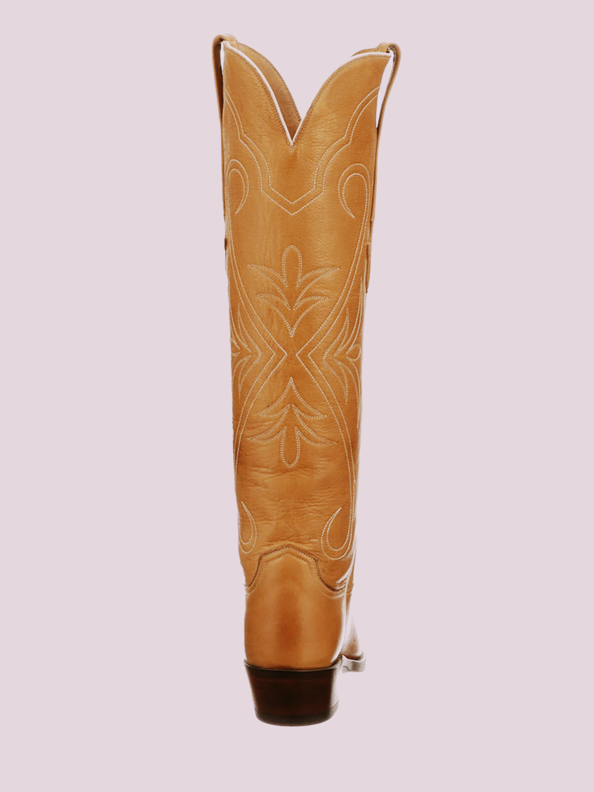 Rust Almond-Toe Embroidery Wide Calf Knee High Tall Western Boots For Women