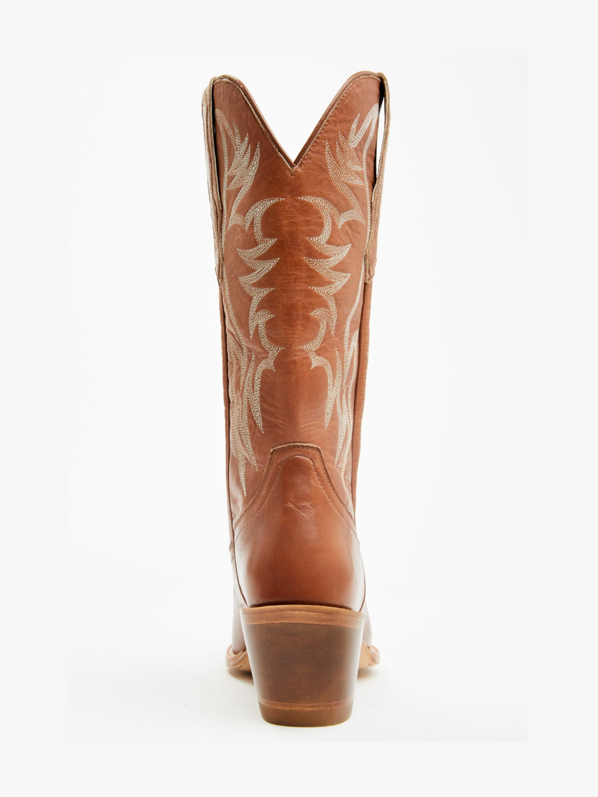 Vegan Leather Wings Embroidery Pointed-Toe Wide Mid Calf Tall Cowgirl Boots - Brown