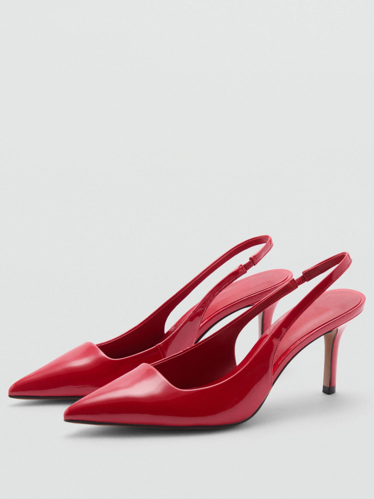 Red Patent Pointed-Toe High Heels Slingback Pumps