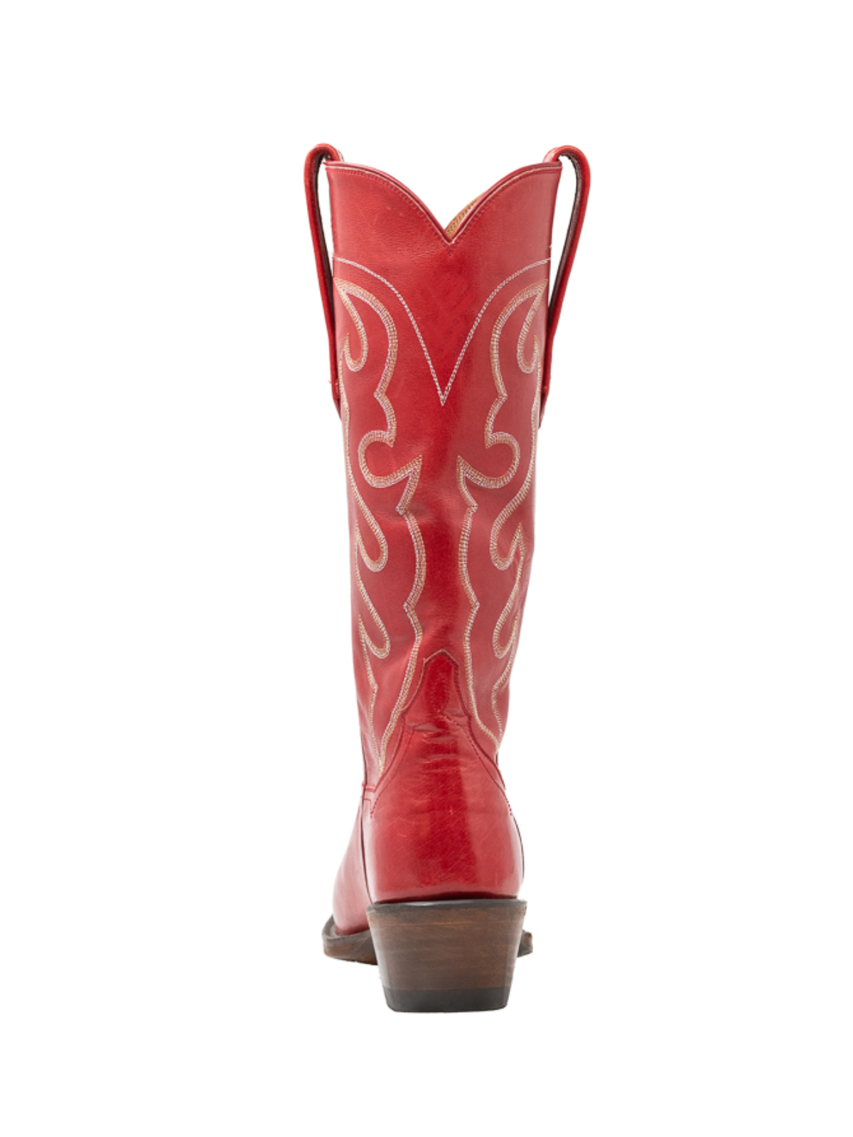 Red Embroidery Snip-Toe Wide Mid Calf Cowgirl Tall Boots