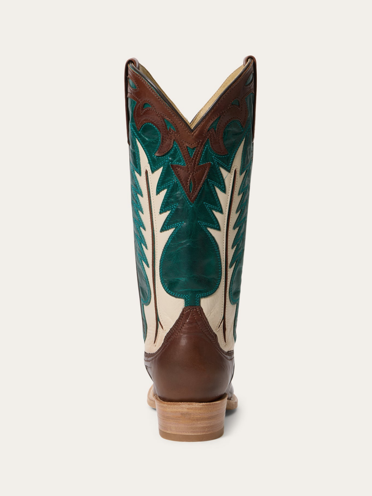 Contrast Brown And Dark Turquoise Snip-Toe Flame Inlay Wide Mid Calf Tall Western Boots