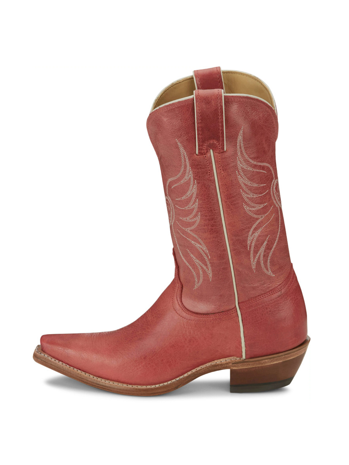 Ruby Red Snip-Toe Heart Embroidery Wide Mid Calf Tall Cowgirl Boots