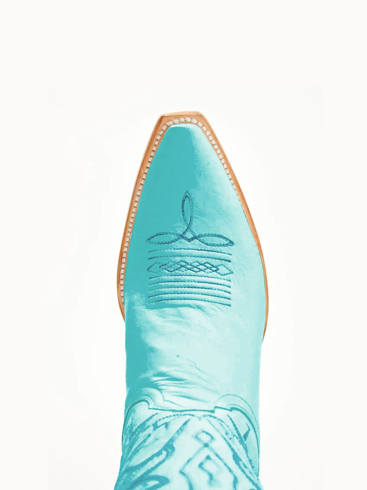 Turquoise Snip-Toe Vivid Bird Embroidery Mid Calf Cowgirl Boots