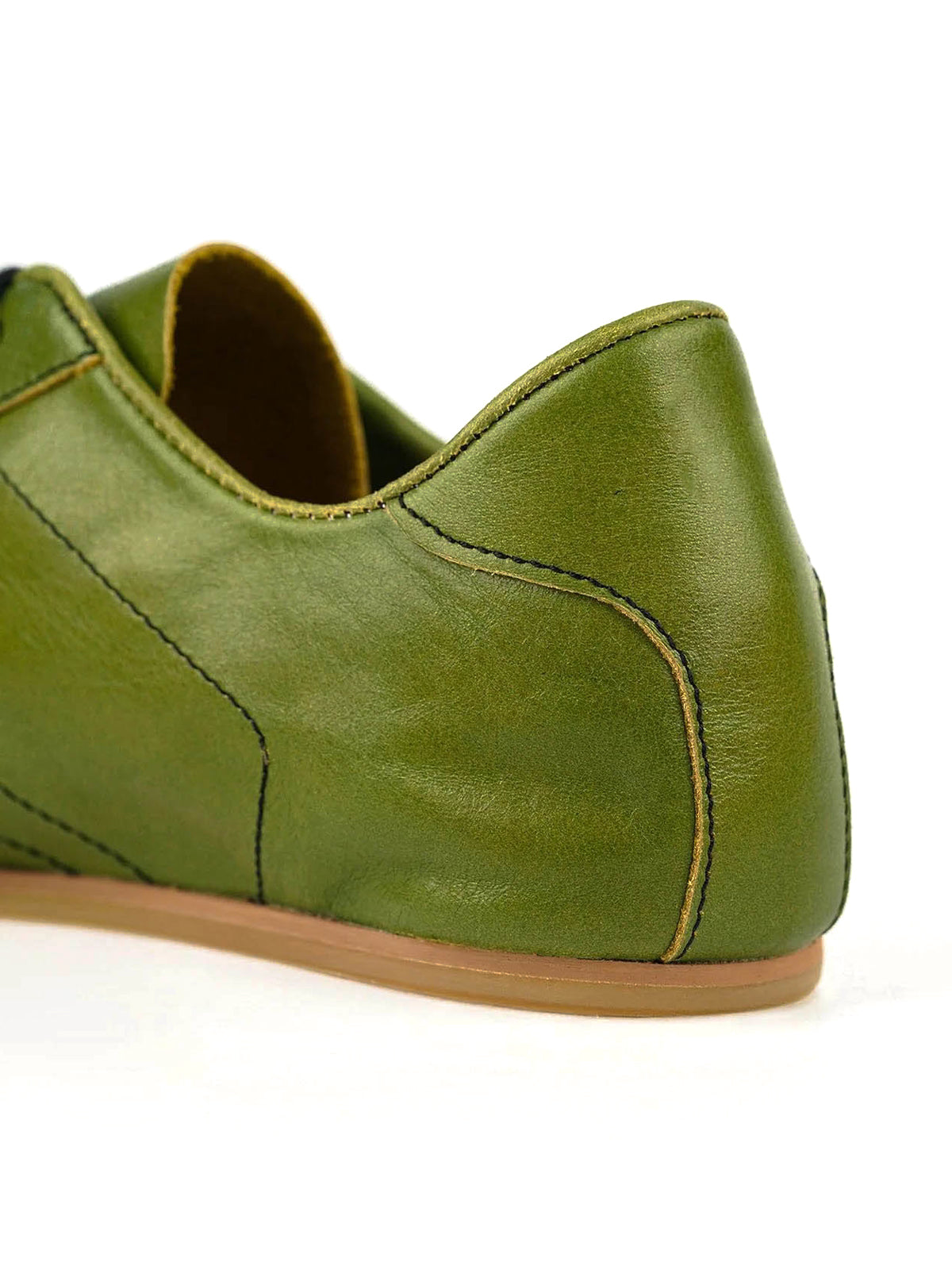 Square-Toe Classic Lace-Up Chic Flats Sneakers - Olive Green