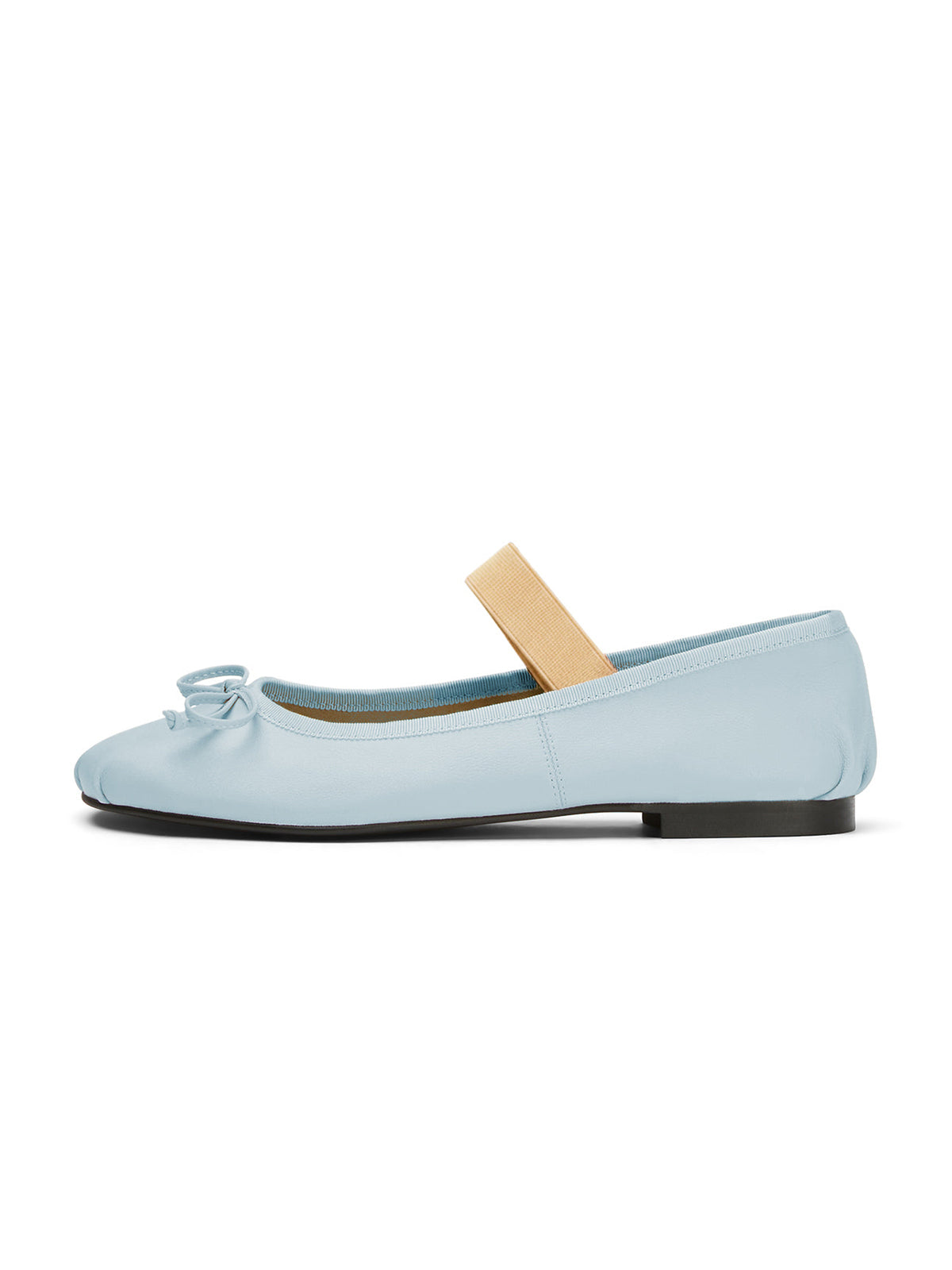 Sky Blue Round-Toe Front Bow Mary Jane Stylish Ballet Flats