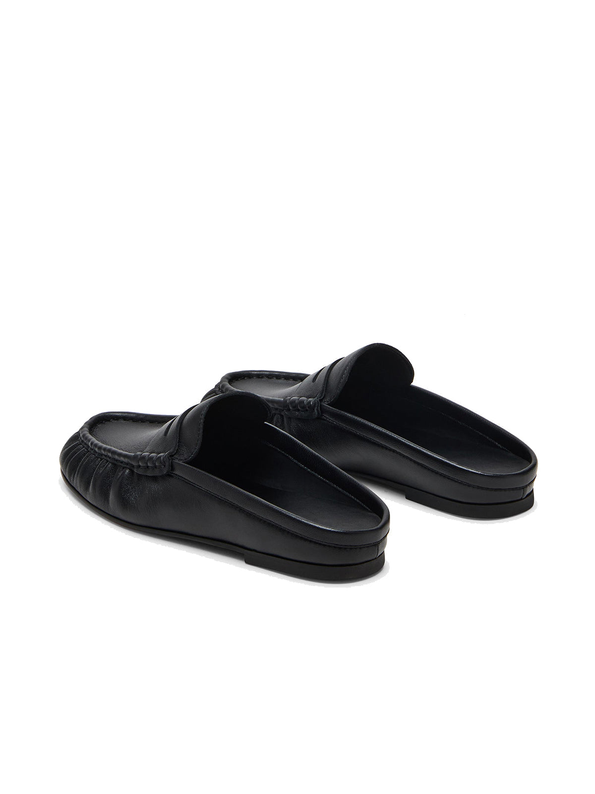 Black Round-Toe Stylish Slip-On Flats