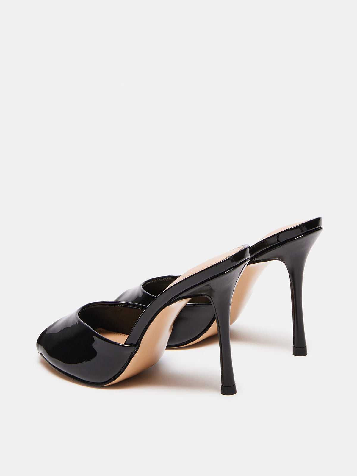Round-Toe Slip-On High Stiletto Heels Pumps - Patent Black