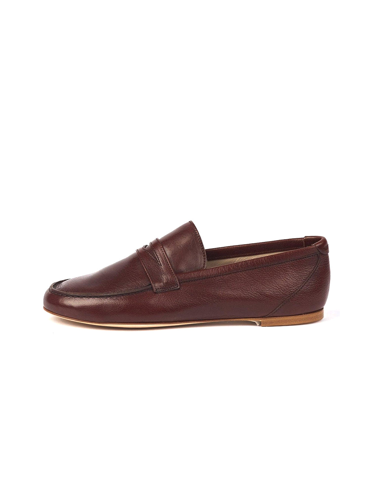 Round-Toe Slip-On Chic Loafers Flats - Dark Red