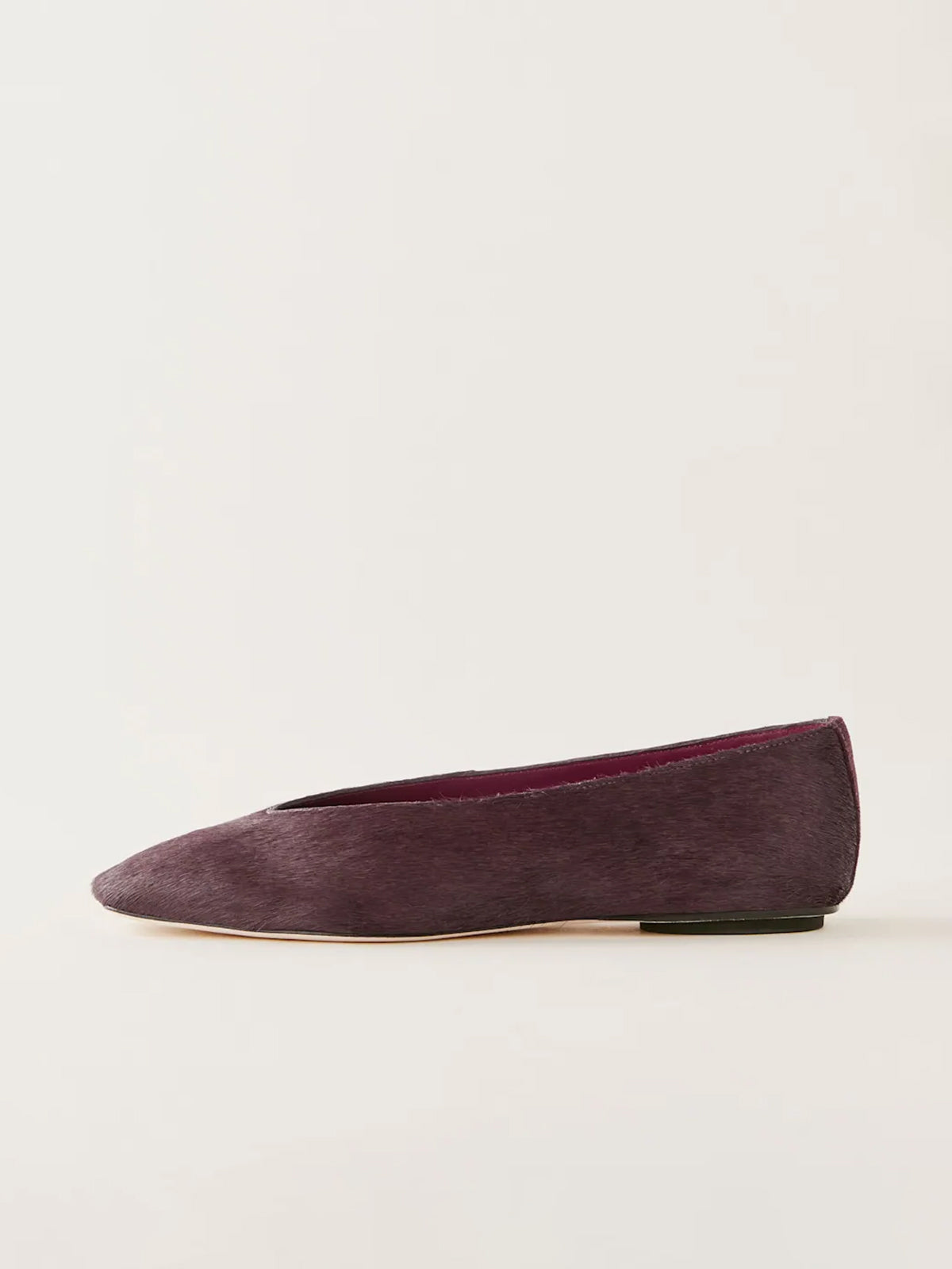 Sleek Square-Toe Classic Slip-On Ballet Flats – Ruby Red Pony Hair