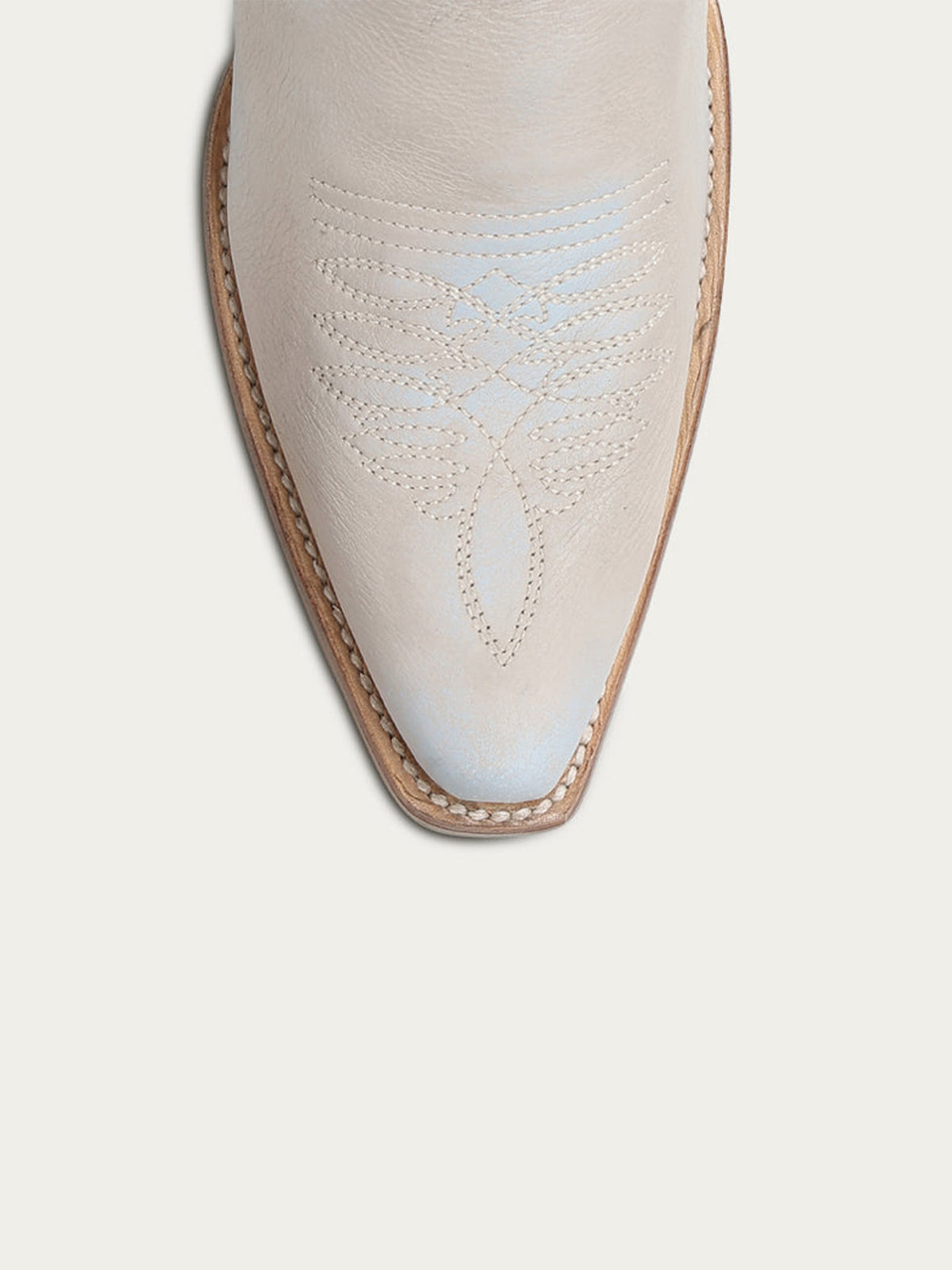 Blue And Distressed Bone Snip-Toe Applique And Side Studs Wide Calf Knee High Cowgirl Boots