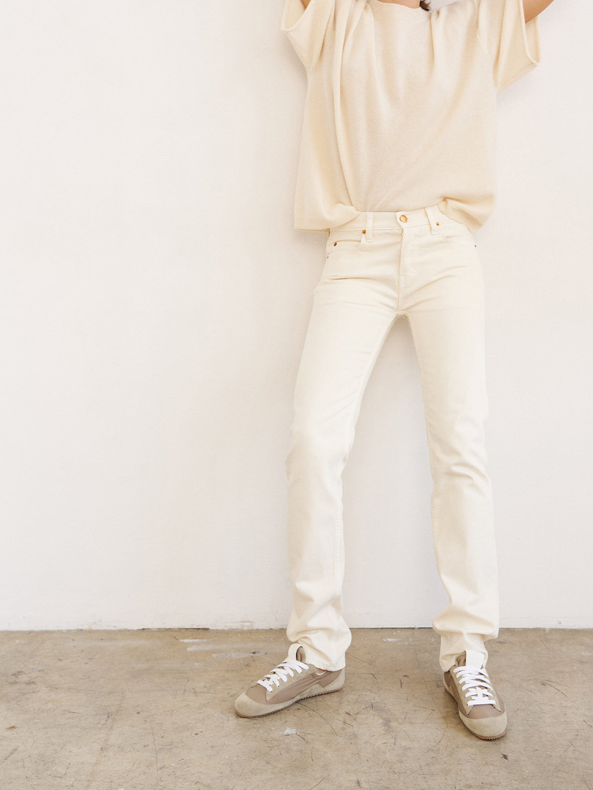 Cow Suede And Satin Round-Toe Lace-Up Chic Sneakers - Taupe