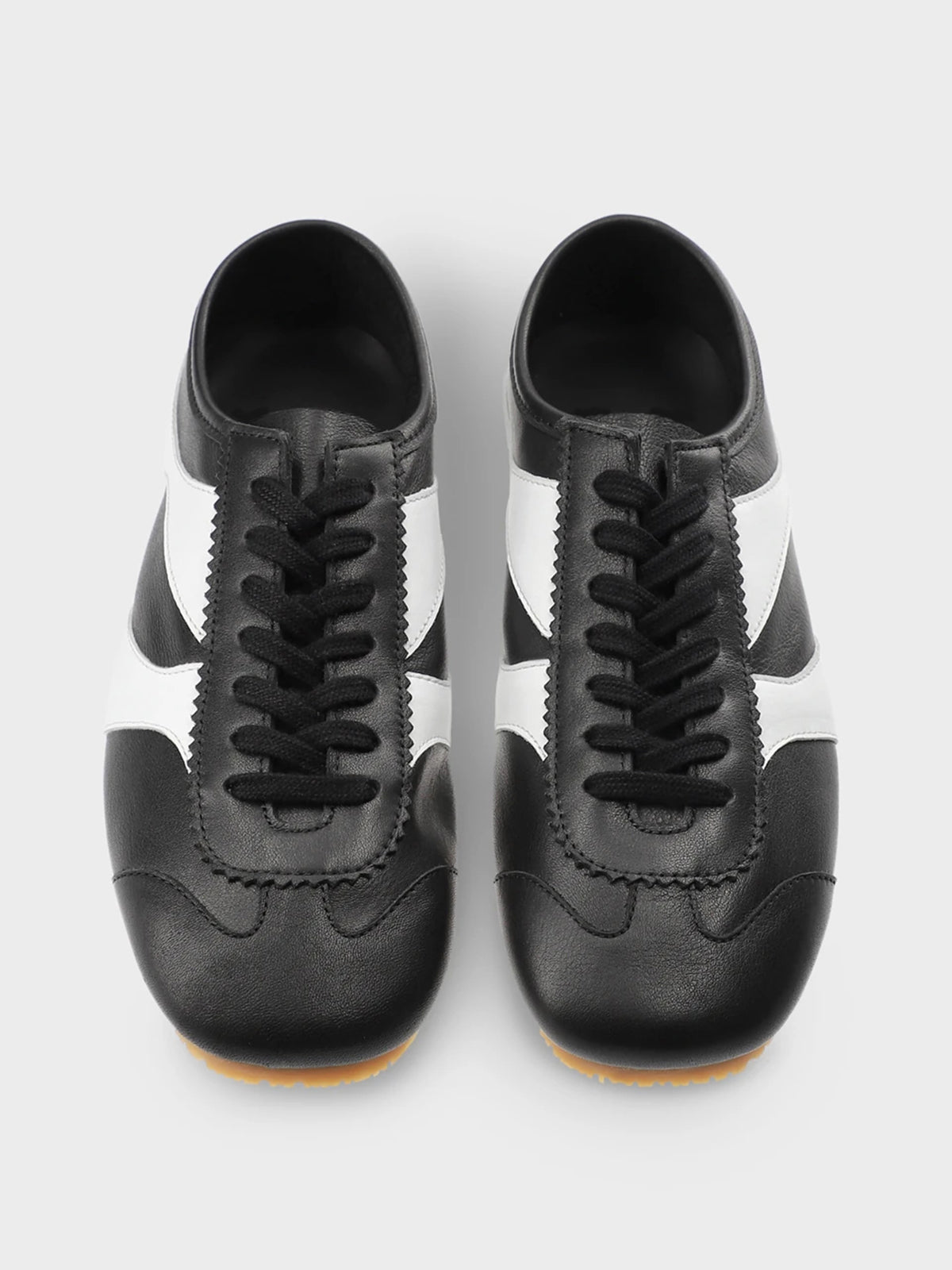 Square-Toe Classic Lace-Up Chic Flats Sneakers - Black