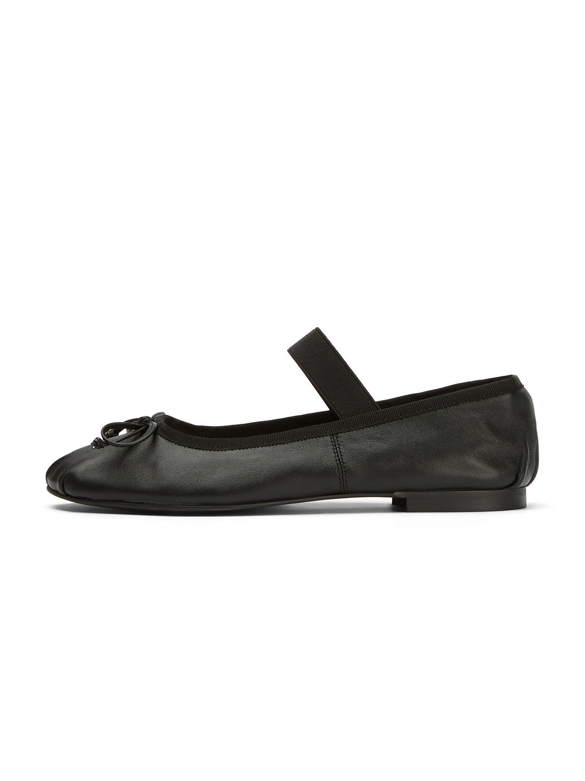 Black Round-Toe Front Bow Mary Jane Stylish Ballet Flats