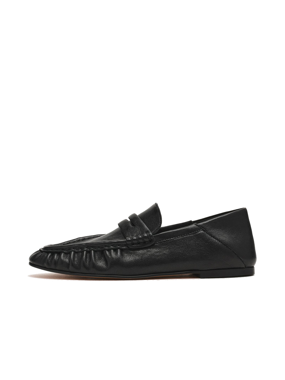 Black Round-Toe Stylish Slip-On Loafers Flats