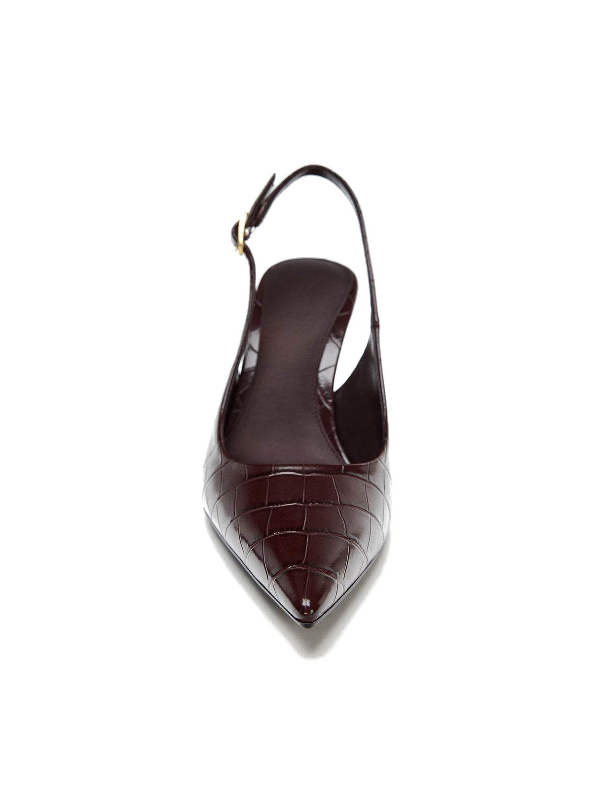 Burgundy Stone Print Pointed-Toe Slingback Classic High Heels