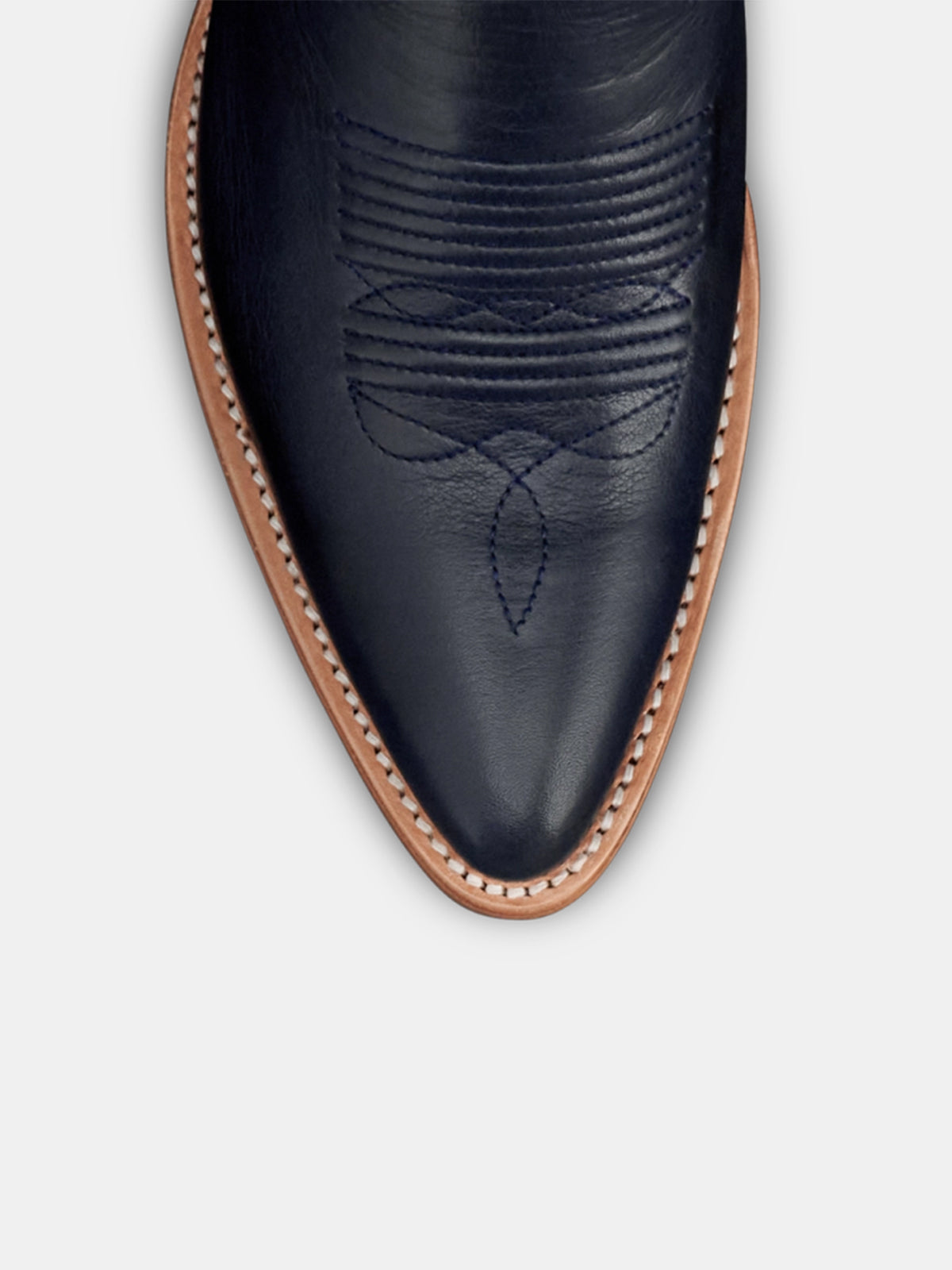 Navy And Blue Almond-Toe Horseshoe Inlay Ankle Cowgirl Boots