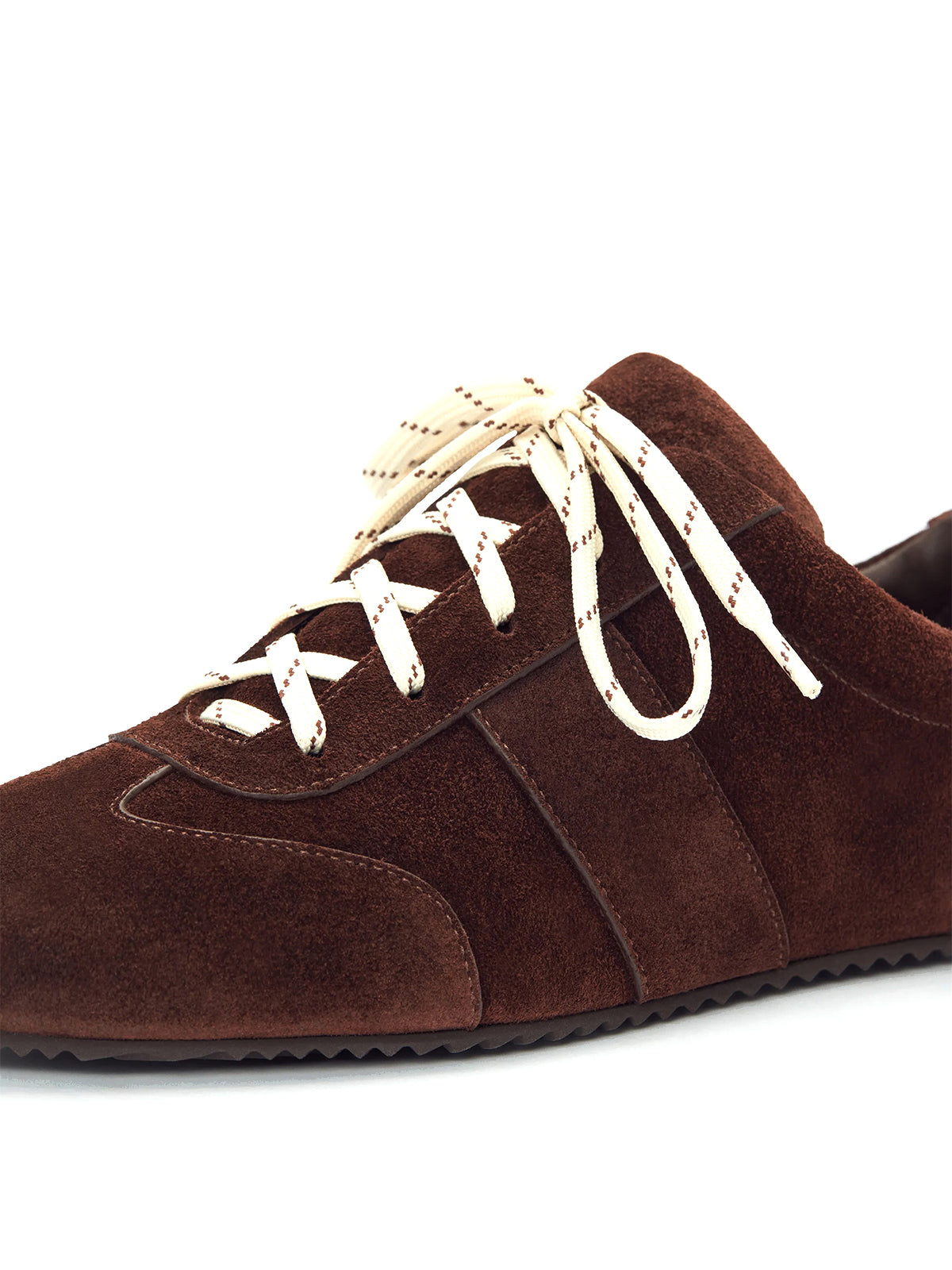 Ruby Red Faux Suede Round-Toe Classic Lace-Up Chic Sneakers Flats