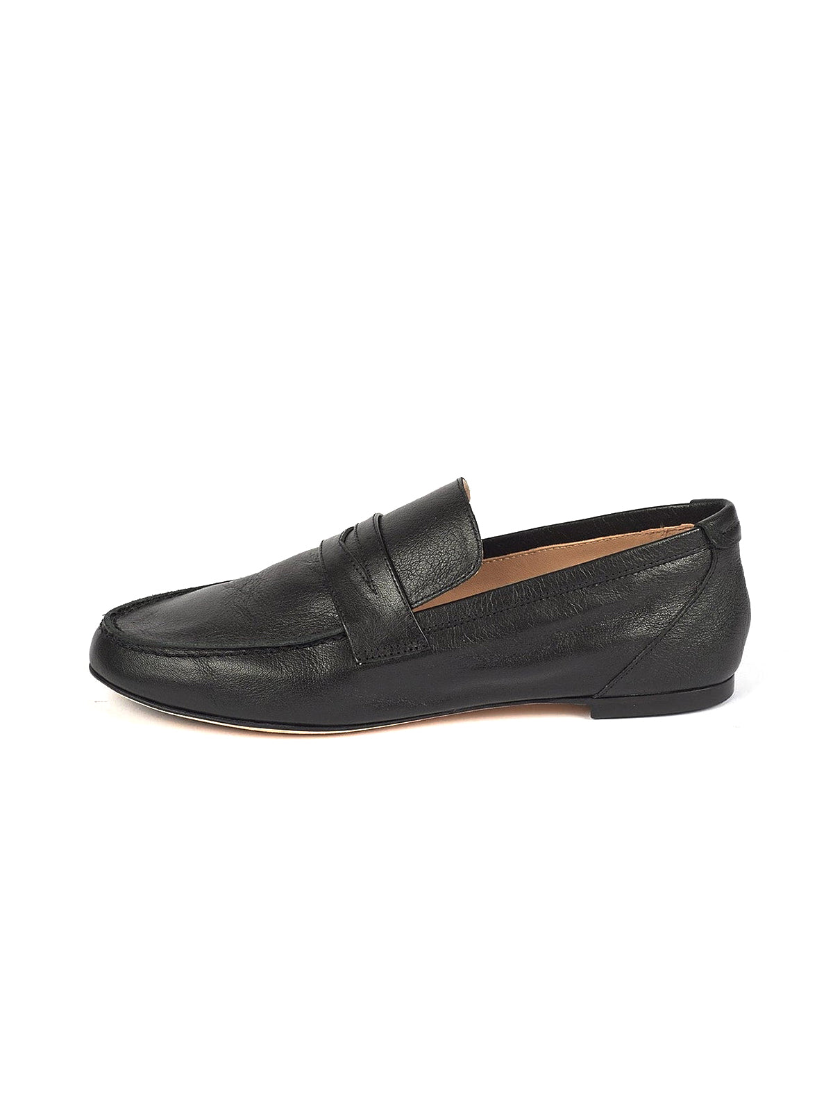 Round-Toe Slip-On Chic Loafers Flats - Black