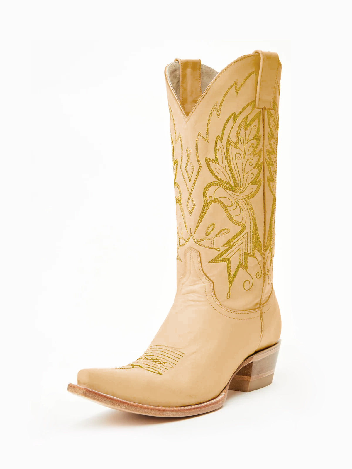 Каубойски ботуши до средата на прасеца с бродерия от ярки птици и къси пръсти Honey Snip-Toe