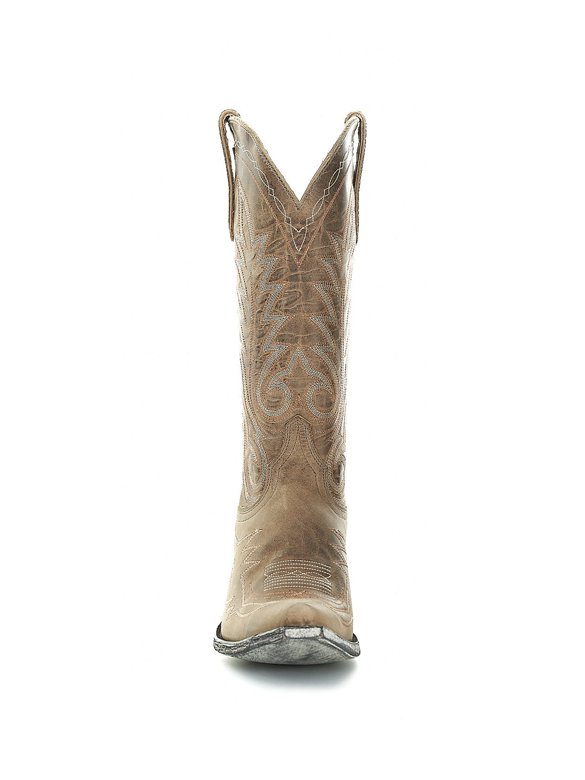 Chic Embroidery Snip-Toe Classic Mid Calf Cowgirl Boots - Dark Tan