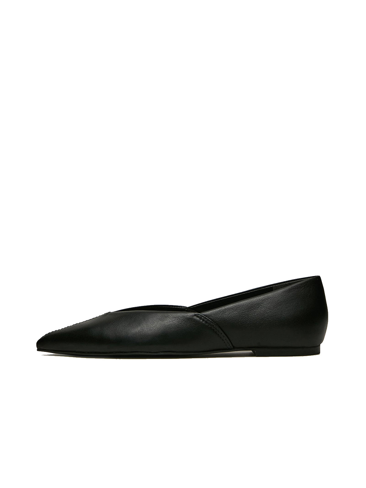 Black Pointed-Toe Slip-On Simple Chic Flats