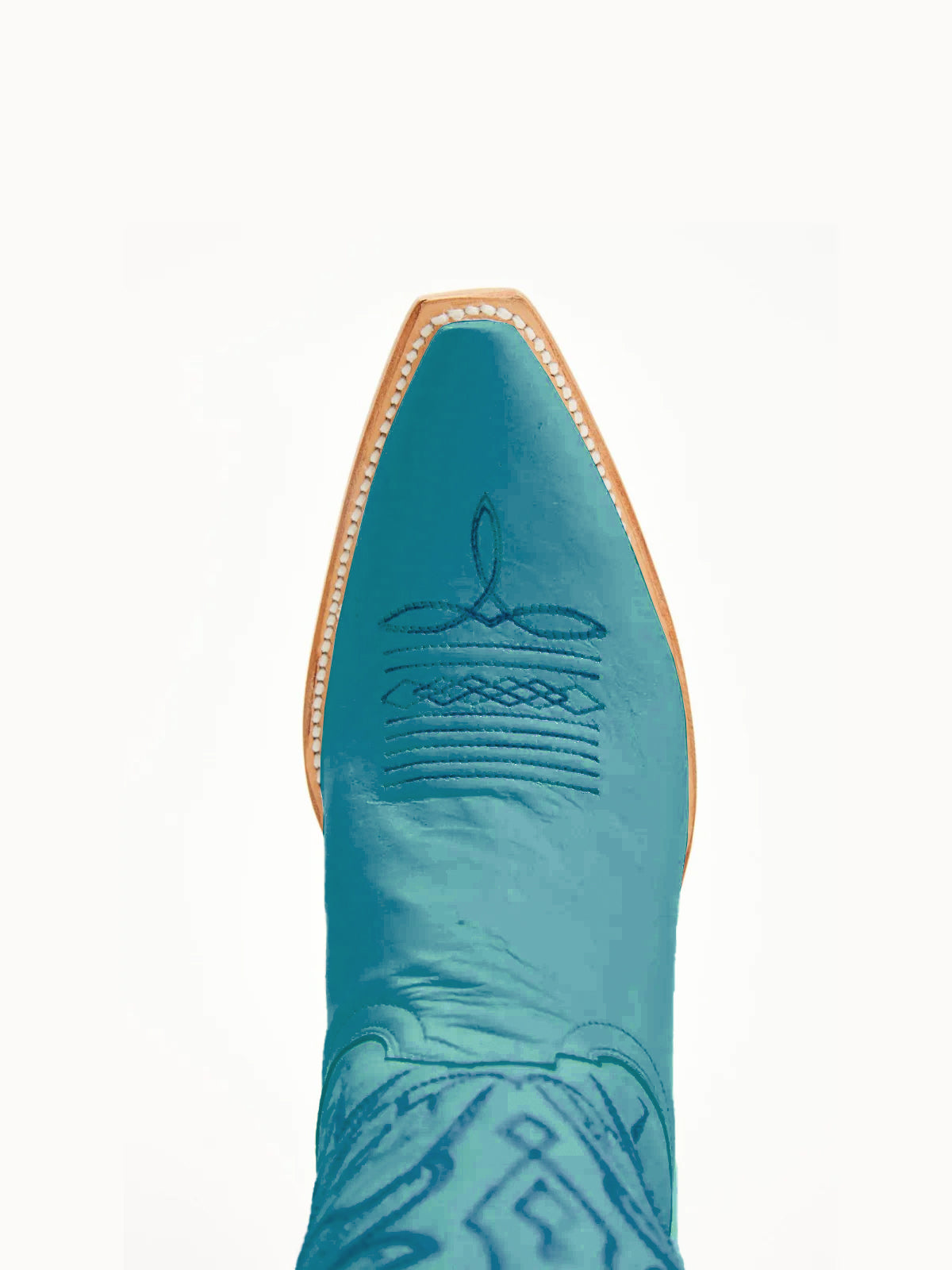 Teal Snip-Toe Vivid Bird Embroidery Mid Calf Cowgirl Boots
