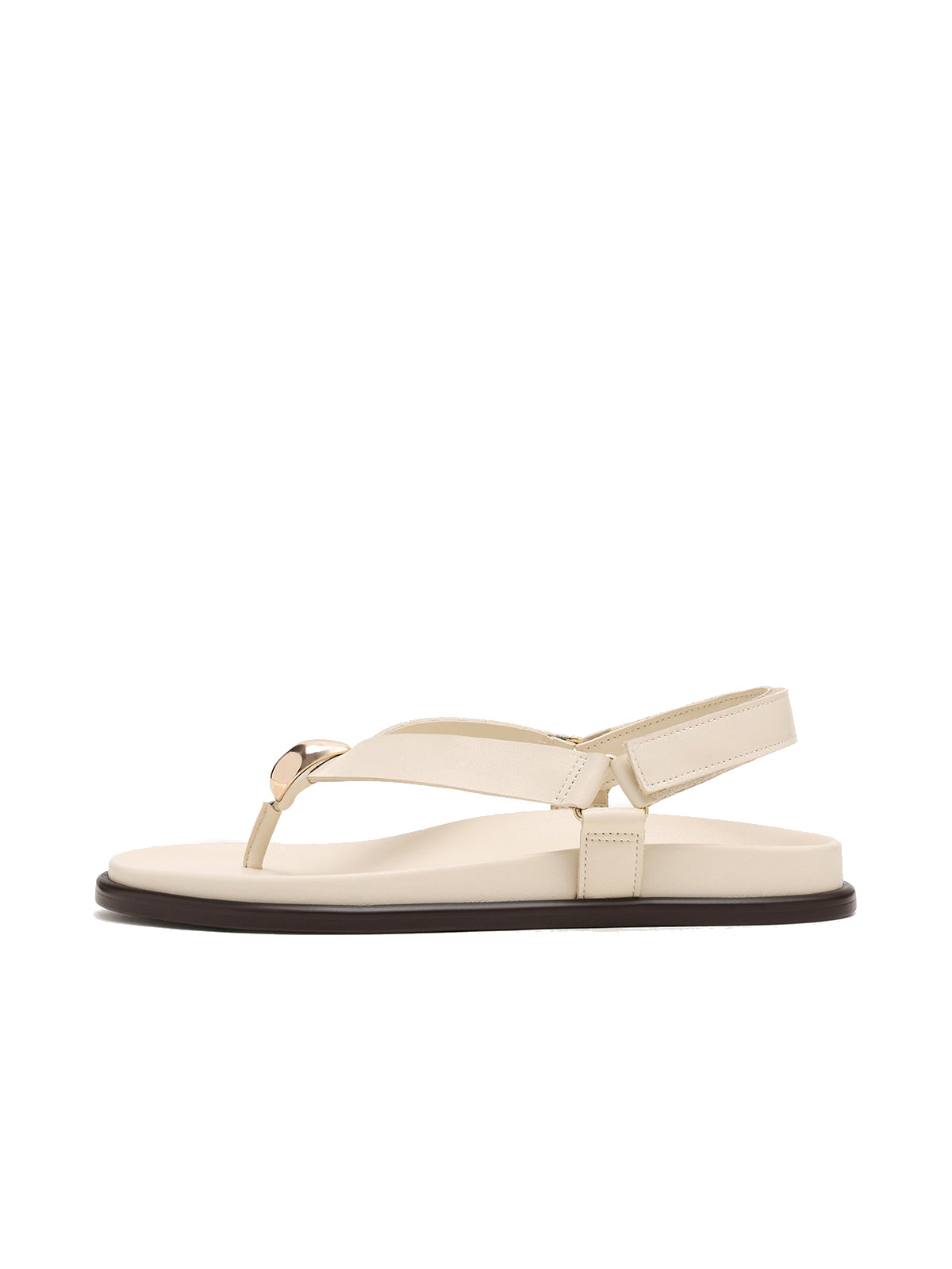 Bone Round-Toe Simple Slingback Flip-Flops Flats