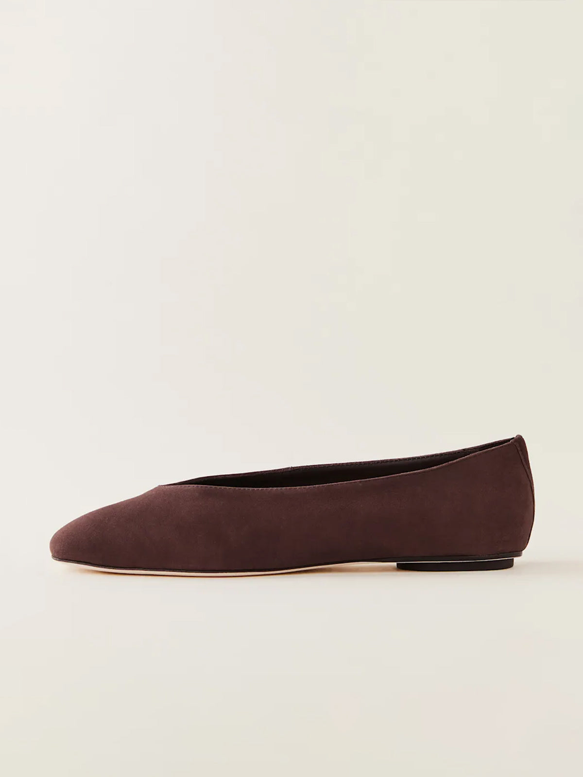 Sleek Square-Toe Classic Slip-On Ballet Flats – Coffee Faux Suede